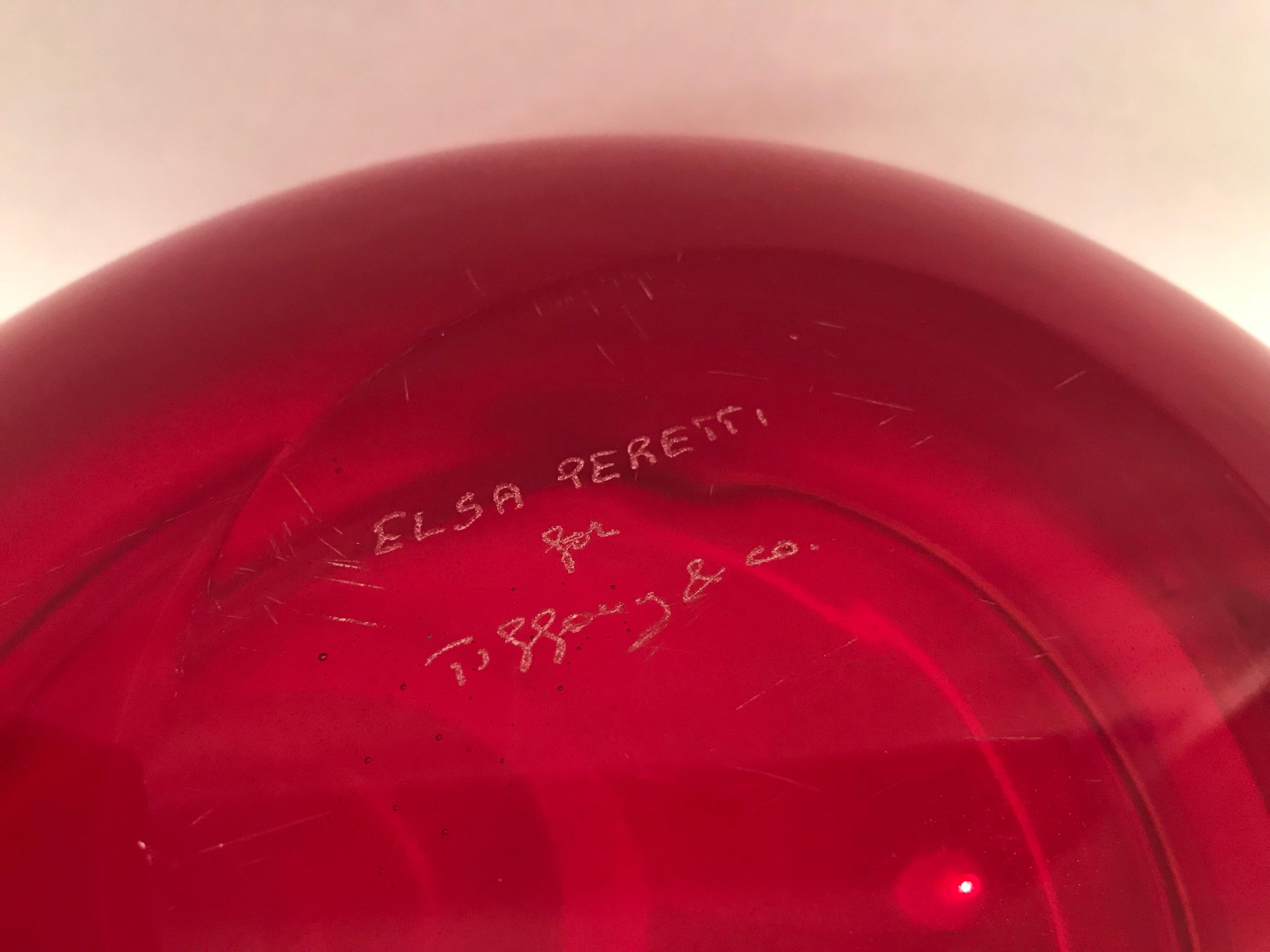 Elsa Peretti for Tiffany & Co. Art Glass Thumbprint Bowl 8