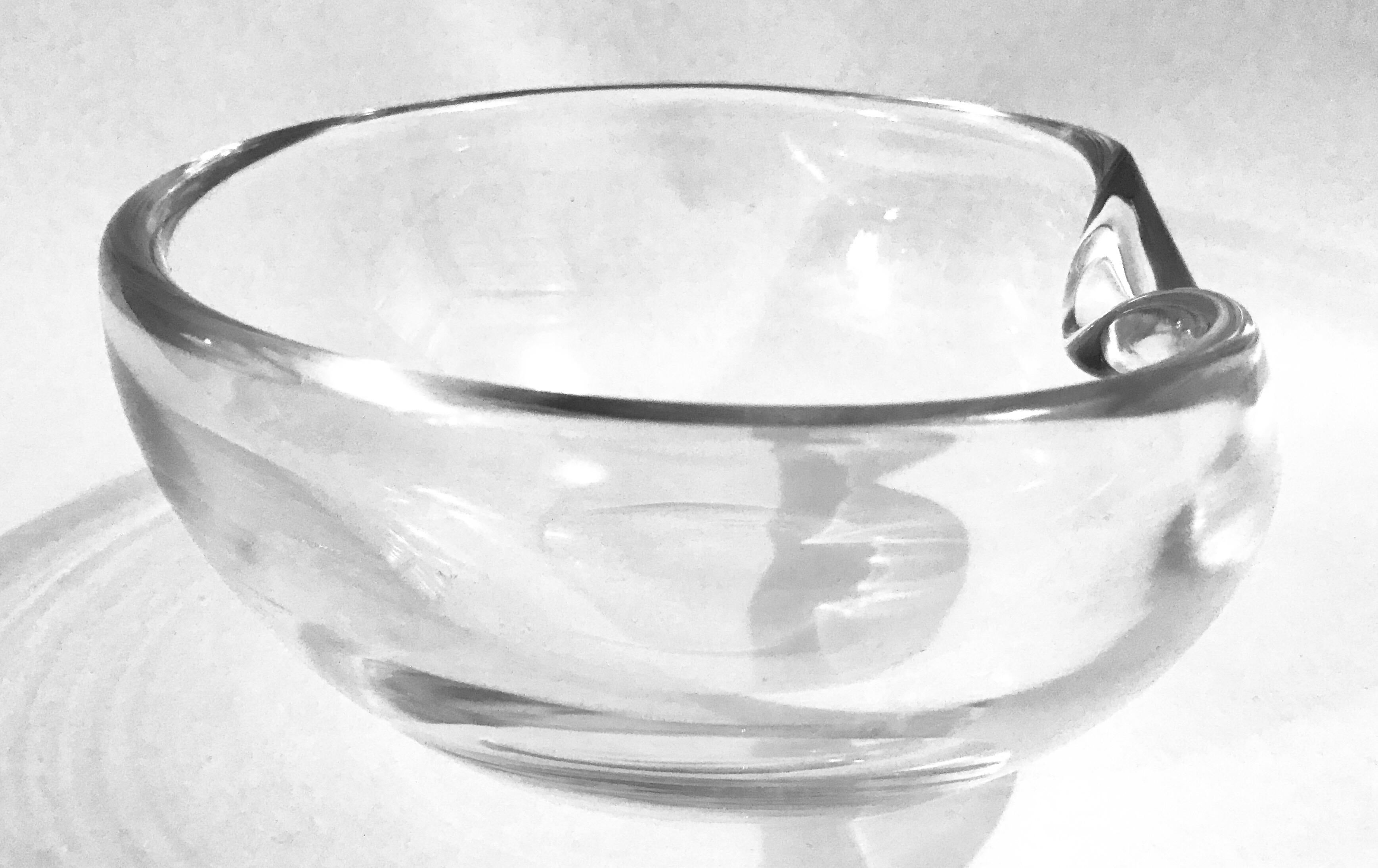 Elsa Peretti for Tiffany & Co. clear art glass thumbprint bowl.