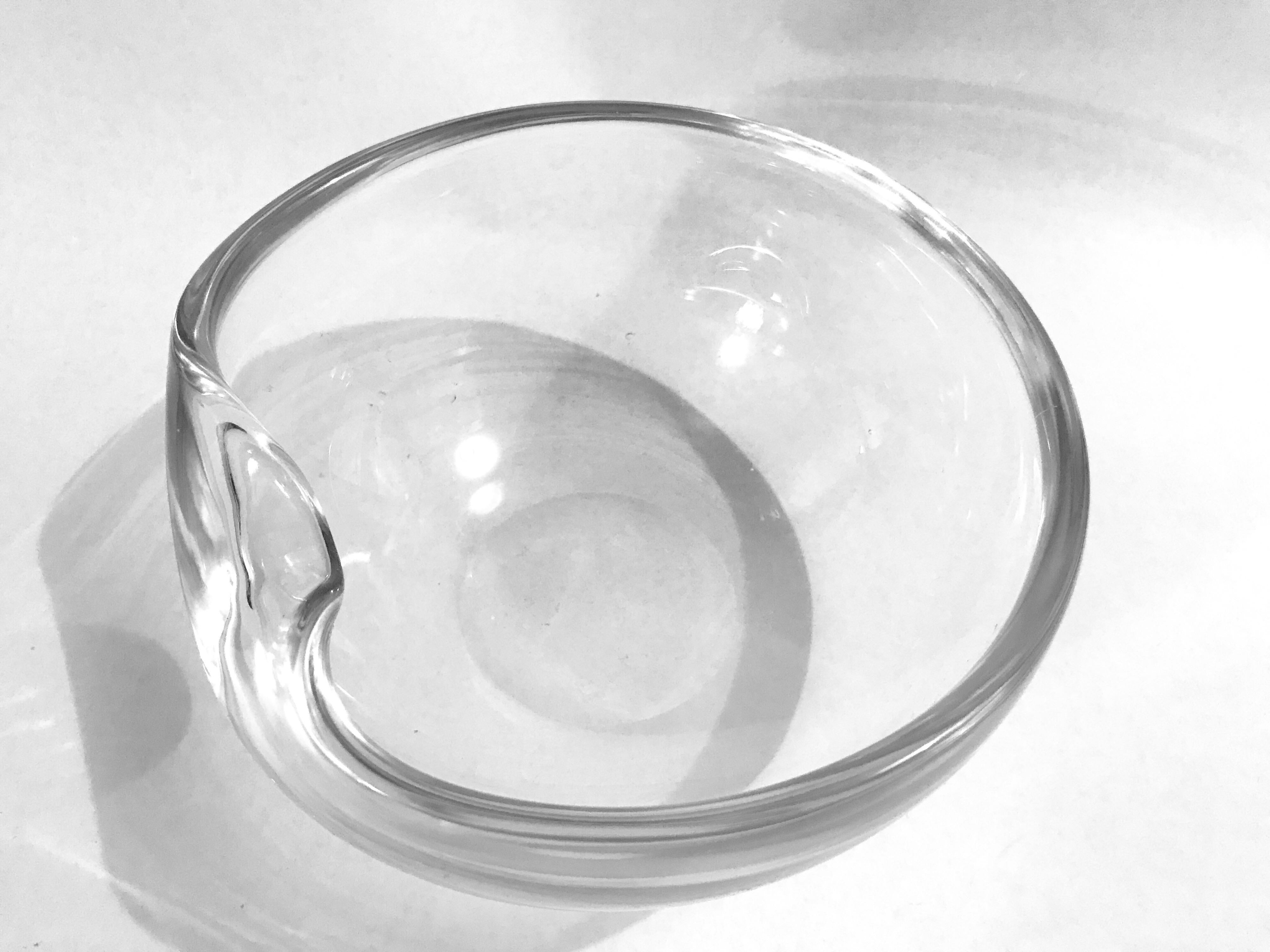 Italian Elsa Peretti for Tiffany & Co. Art Glass Thumbprint Bowl For Sale