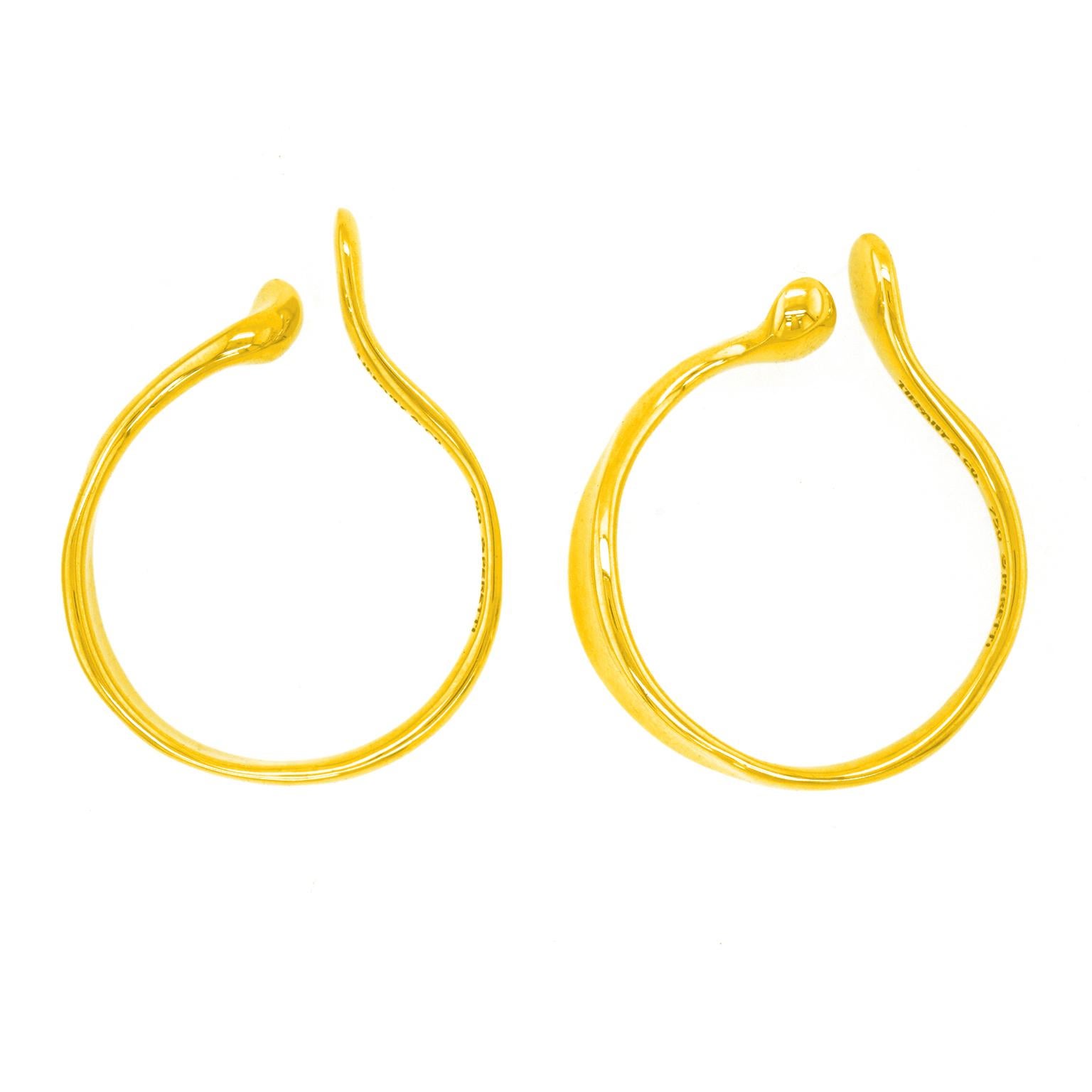 Modernist Elsa Peretti for Tiffany & Co. Bone Hoops