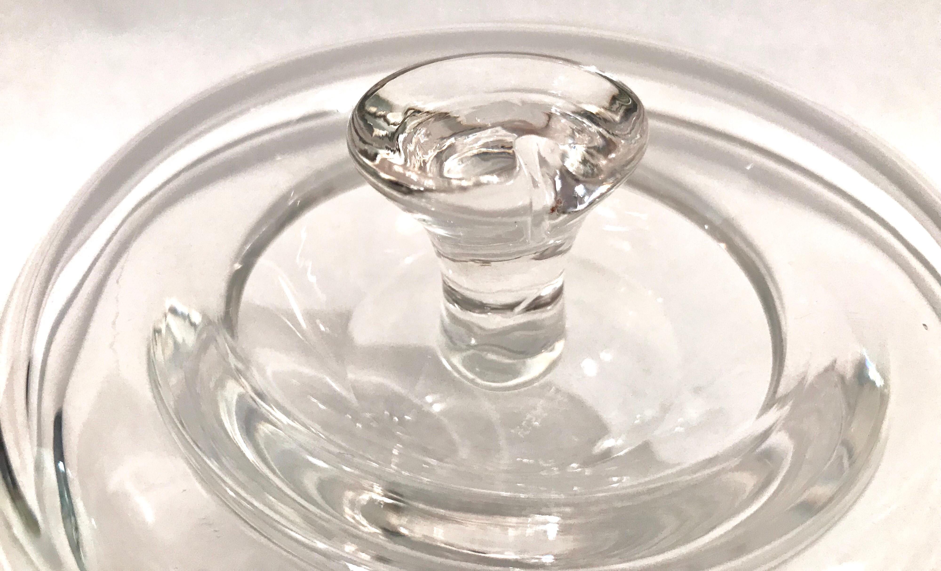 Elsa Peretti for Tiffany & Co. Clear Crystal Glass Lidded Apple Bowl In Good Condition For Sale In Lake Success, NY