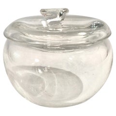 Elsa Peretti for Tiffany & Co. Clear Crystal Glass Lidded Apple Bowl