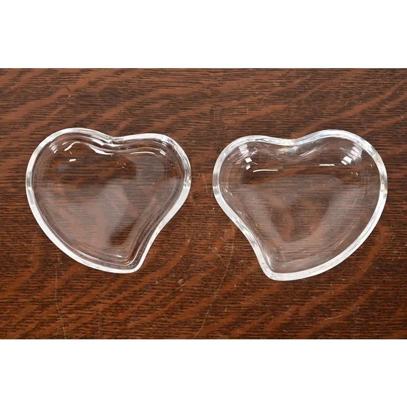 Cristal Elsa Peretti pour Tiffany & Co. Boîte à bijoux à couvercle en forme de coeur en cristal clair en vente