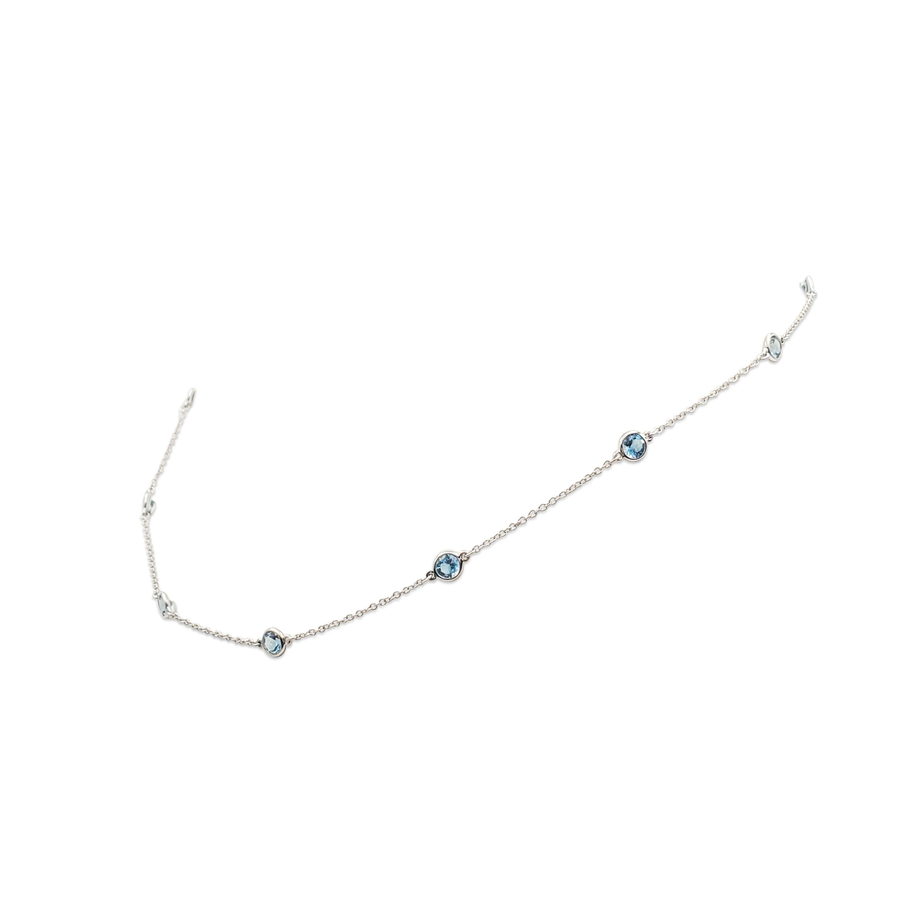 Contemporary Elsa Peretti for Tiffany & Co. 'Color by the Yard' Aquamarine Necklace