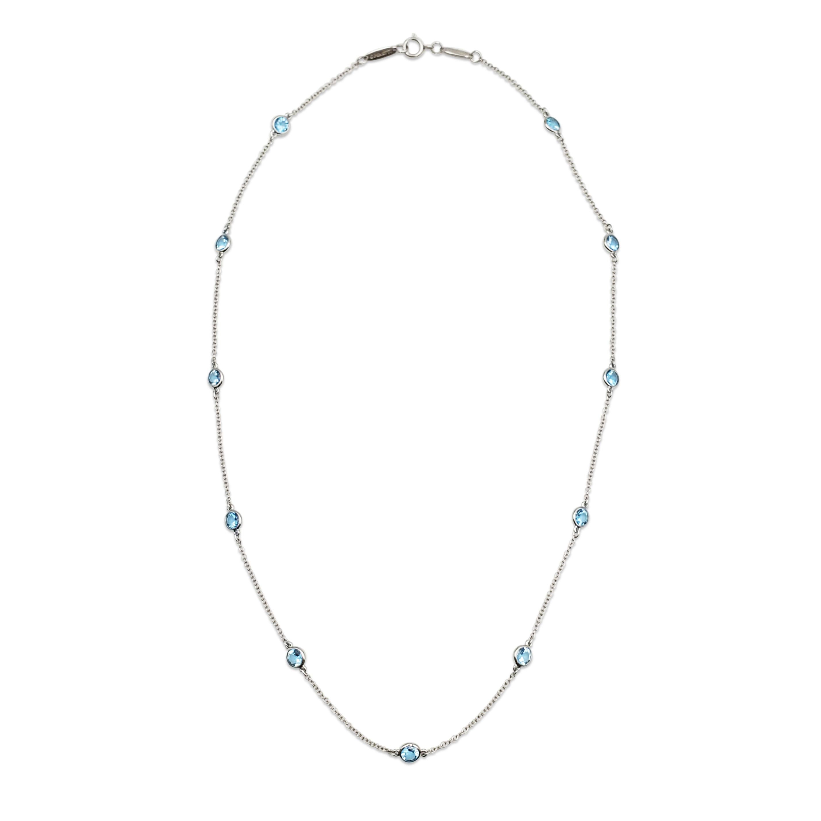 Round Cut Elsa Peretti for Tiffany & Co. 'Color by the Yard' Aquamarine Necklace
