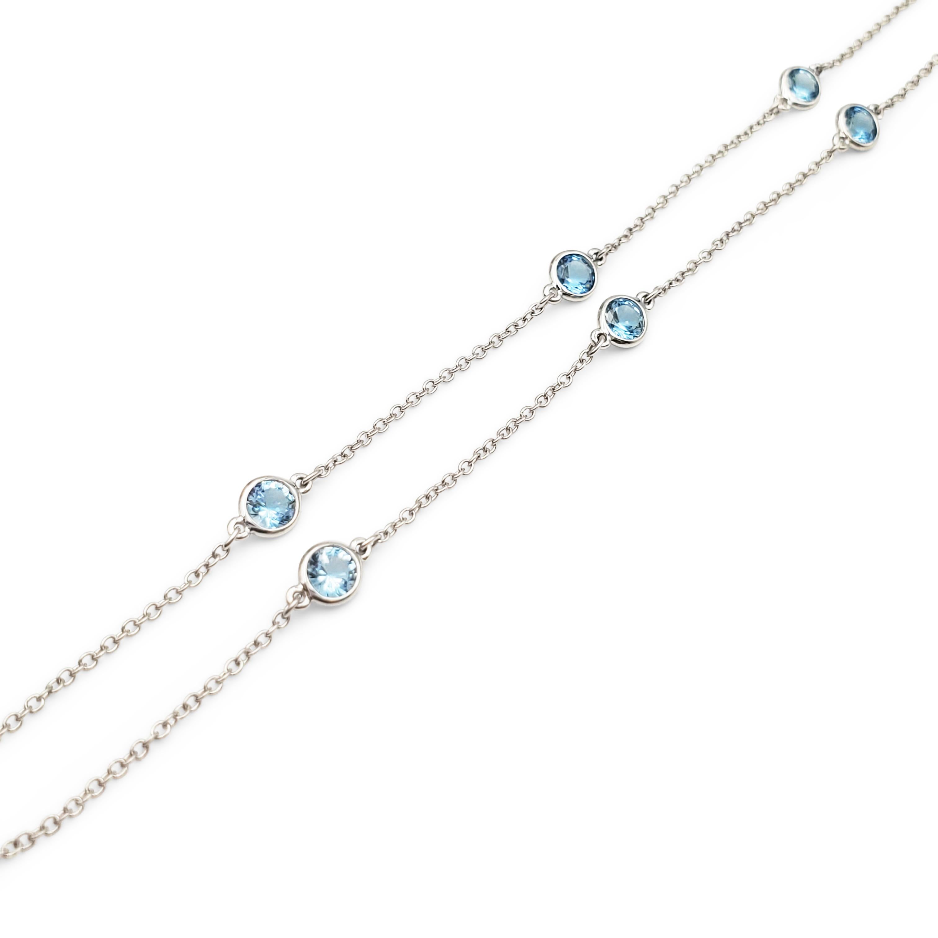Elsa Peretti for Tiffany & Co. 'Color by the Yard' Aquamarine Necklace In Excellent Condition In New York, NY