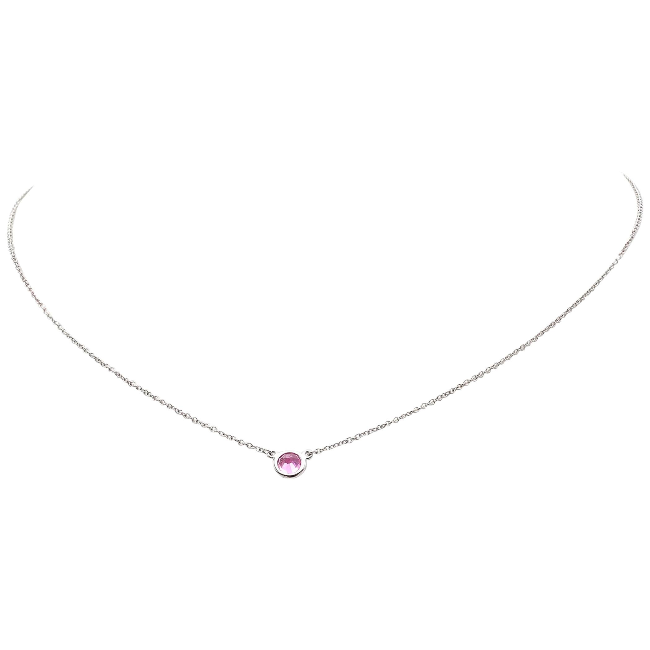 Elsa Peretti for Tiffany & Co. Color by the Yard Pink Sapphire Pendnat Necklace
