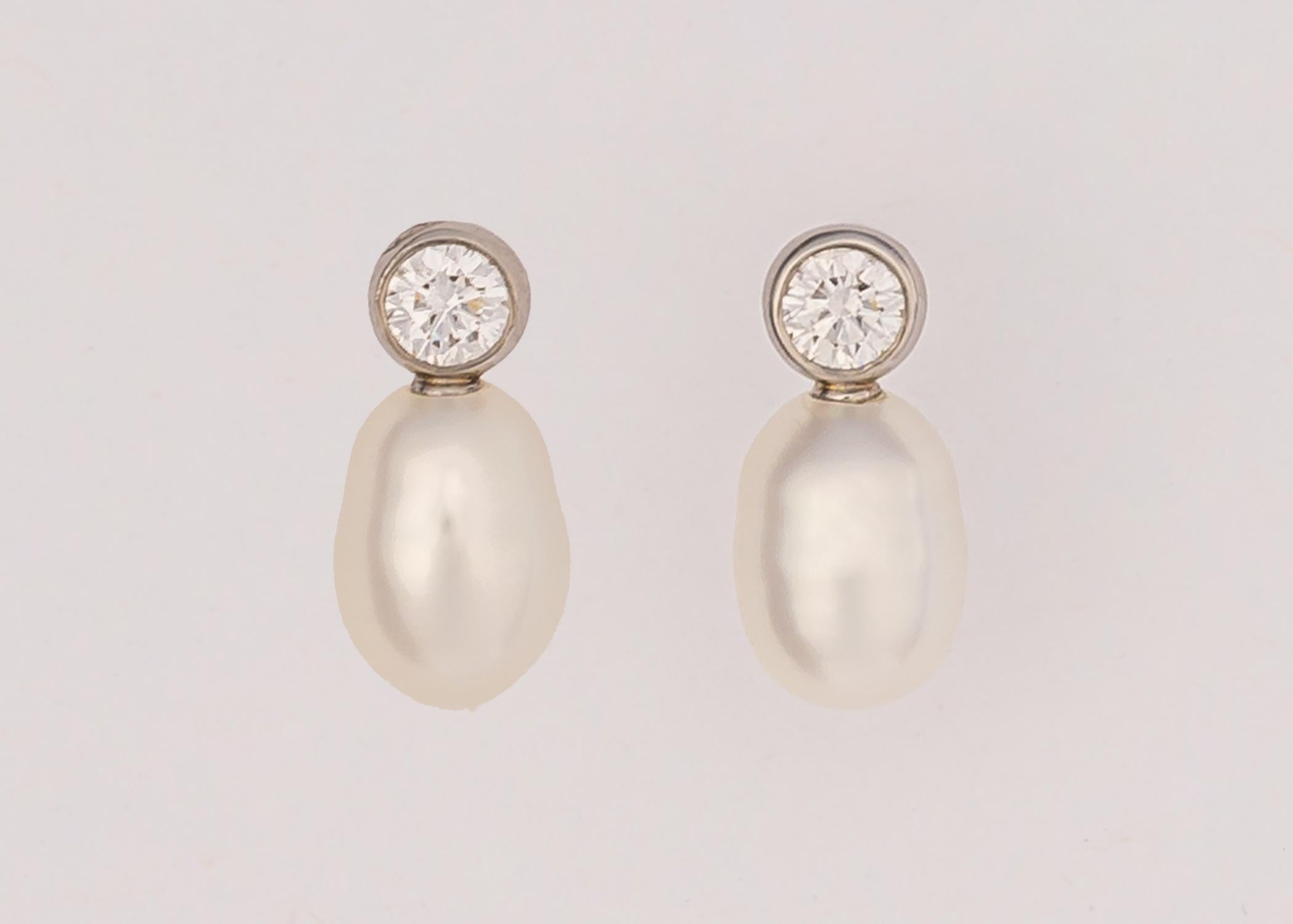 Contemporary Elsa Peretti for Tiffany & Co. Diamond and Keshi Pearl Earrings