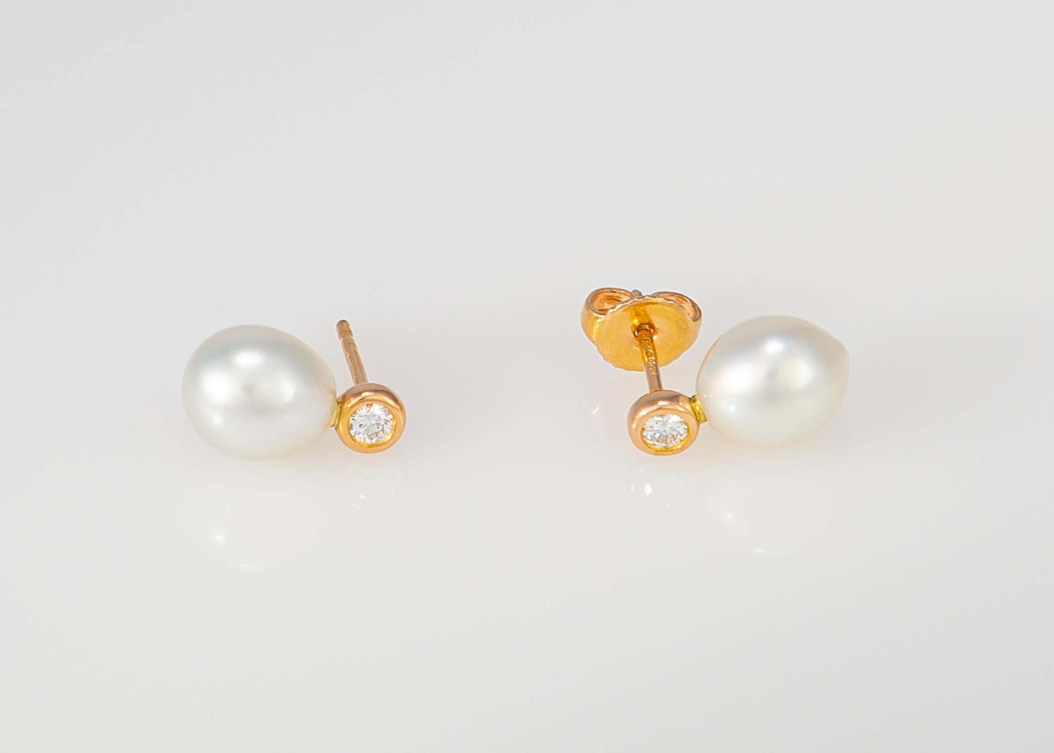 Contemporary Elsa Peretti for Tiffany & Co. Diamond and Keshi Pearl Earrings