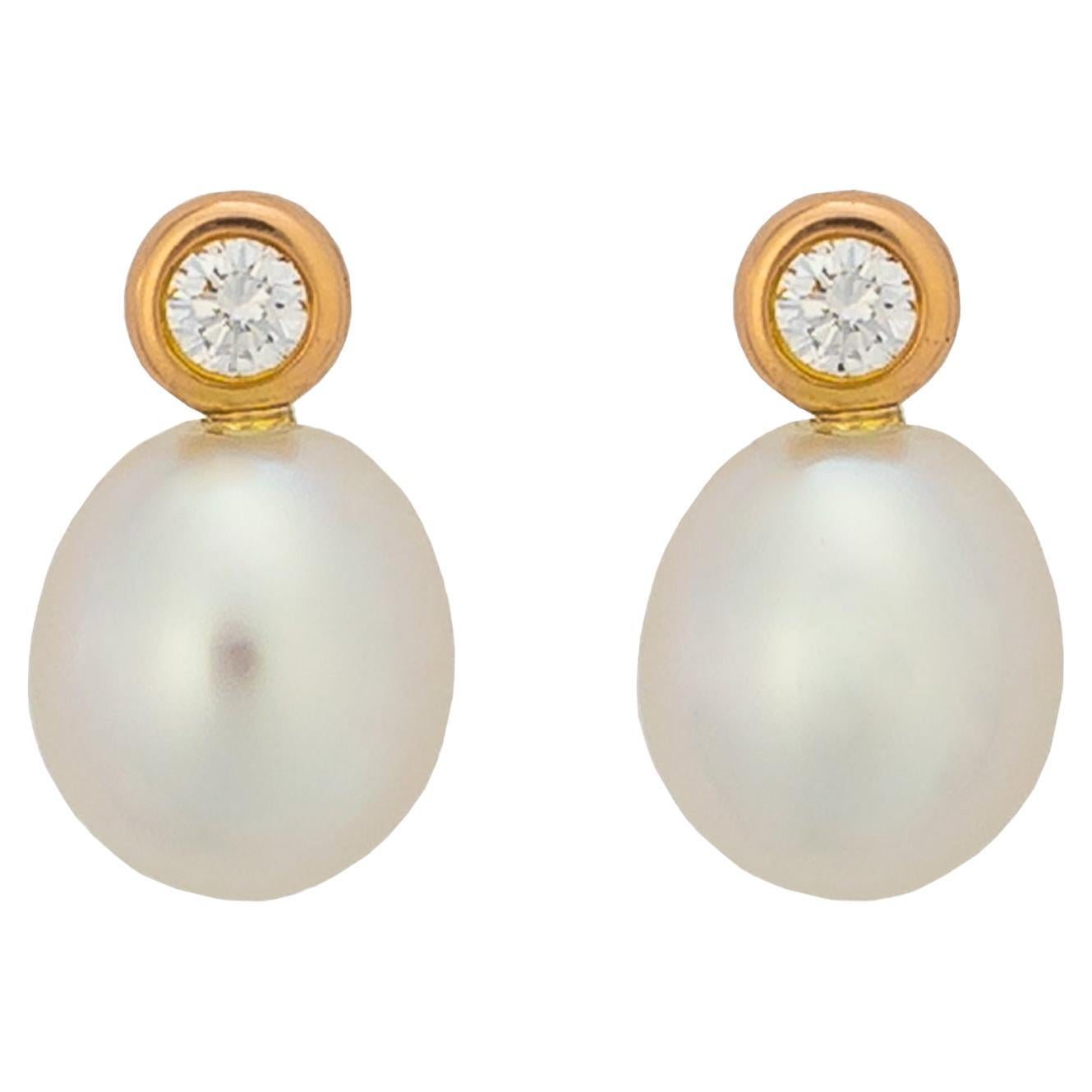 Tiffany and Co. Pearl and Diamond Earrings at 1stDibs pearl and