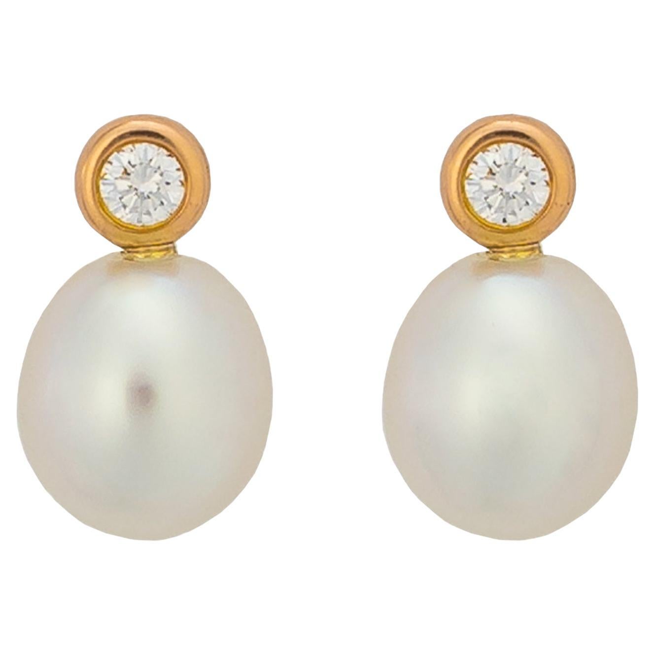 Elsa Peretti for Tiffany & Co. Diamond and Keshi Pearl Earrings