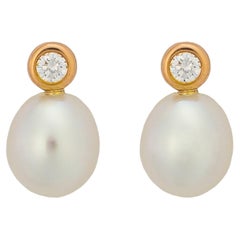 Elsa Peretti for Tiffany & Co. Diamond and Keshi Pearl Earrings