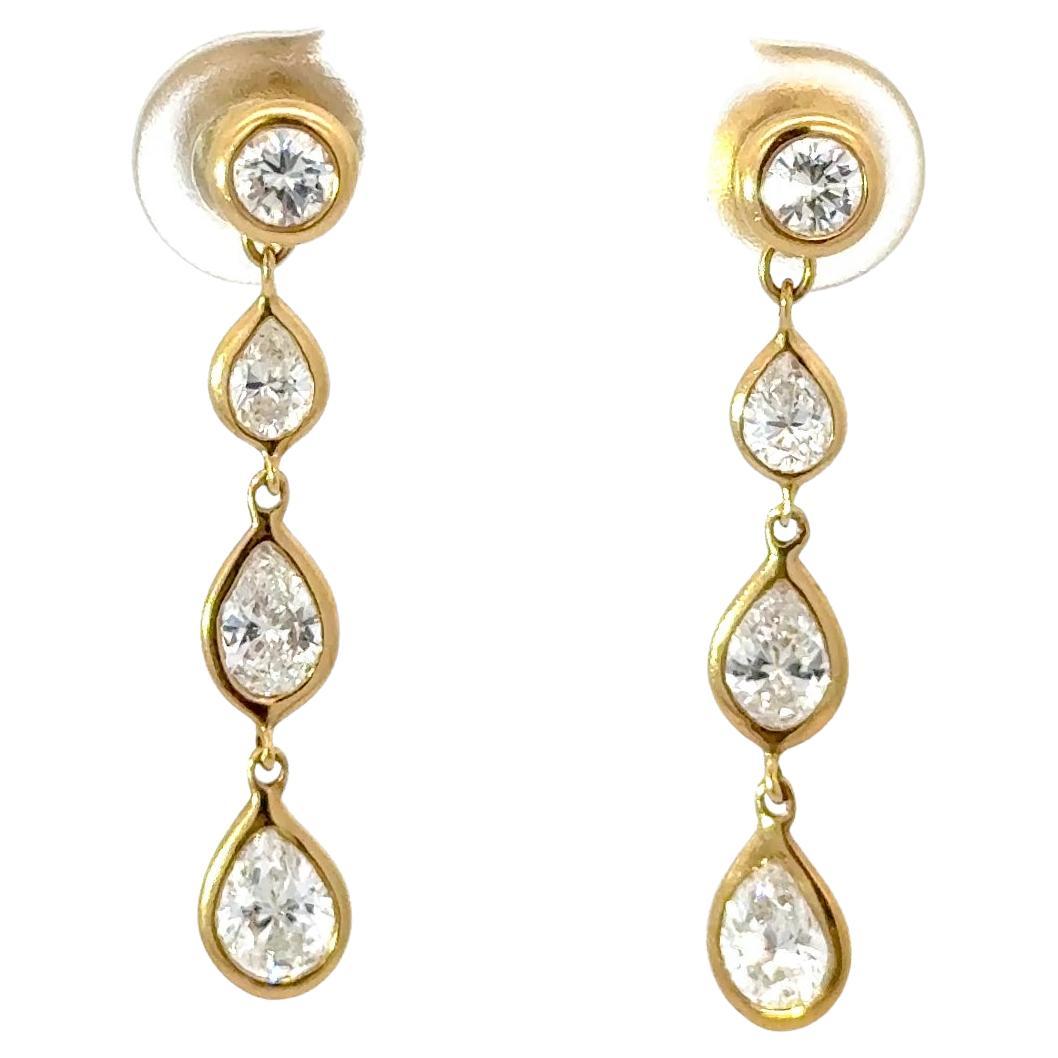 Elsa Peretti for Tiffany & Co. Orecchini a goccia con diamanti a metro in vendita