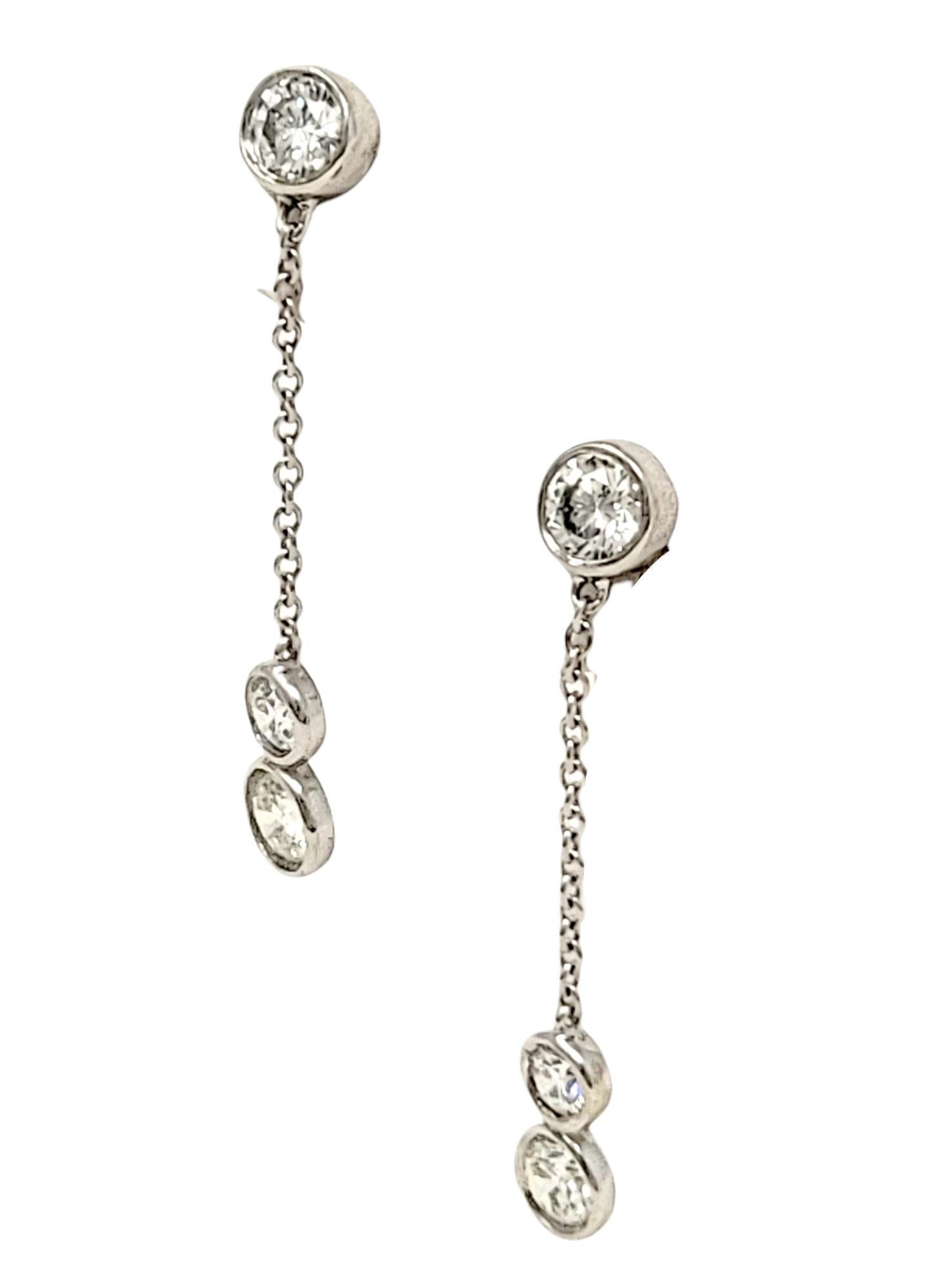 Contemporary Elsa Peretti for Tiffany & Co Diamonds By the Yard Round Diamond Dangle Earrings