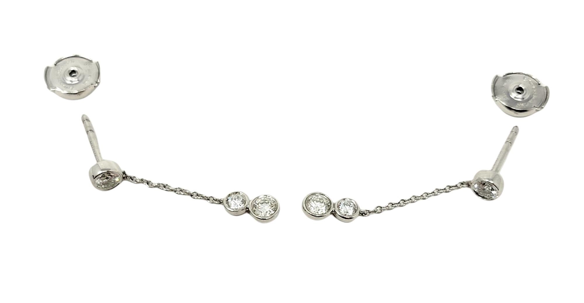 Elsa Peretti pour Tiffany & Co Pendants d'oreilles en diamants ronds « Diamonds By the Yard » 1