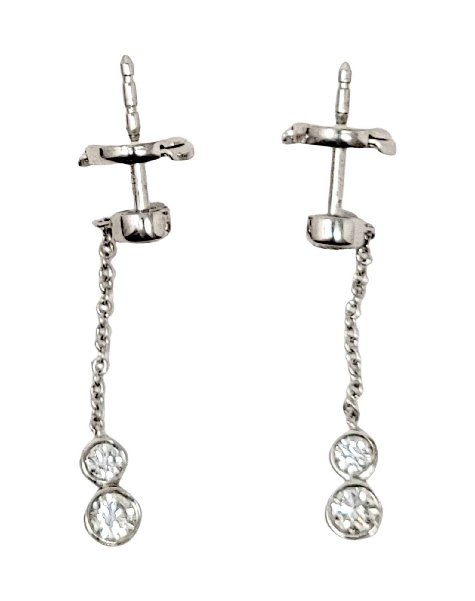 Elsa Peretti pour Tiffany & Co Pendants d'oreilles en diamants ronds « Diamonds By the Yard » 2