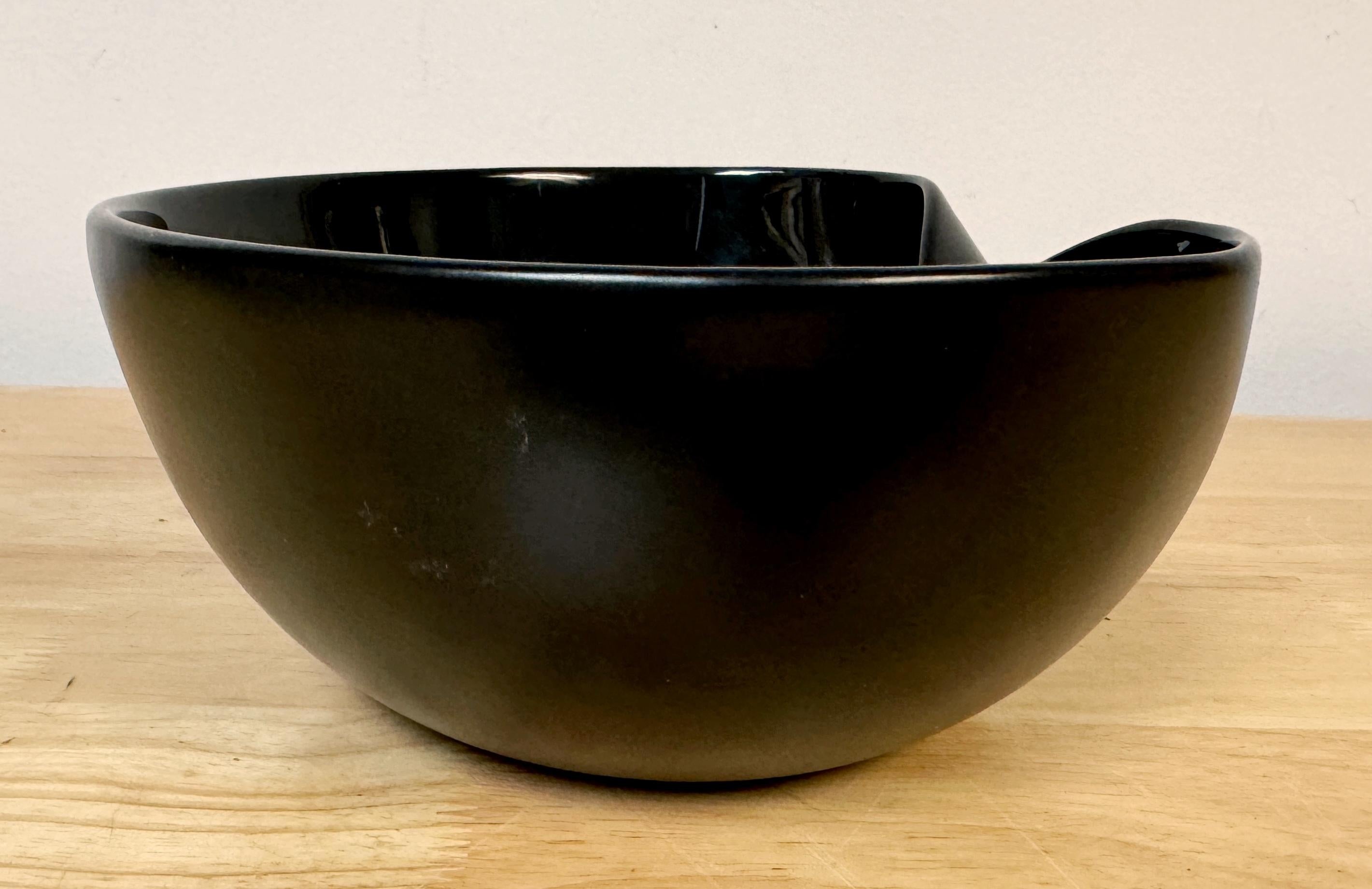 Modern Elsa Peretti for Tiffany & Co  Glazed & Unglazed Black Bowl, C. 1990s