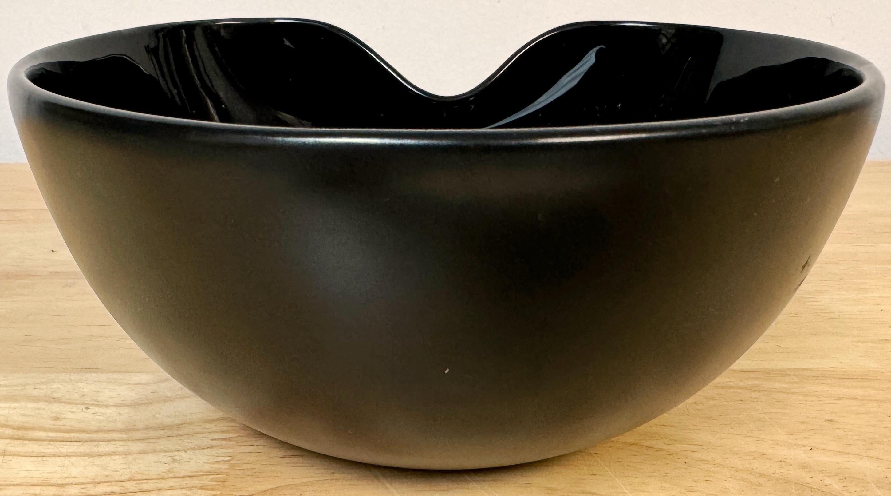 20th Century Elsa Peretti for Tiffany & Co  Glazed & Unglazed Black Bowl, C. 1990s