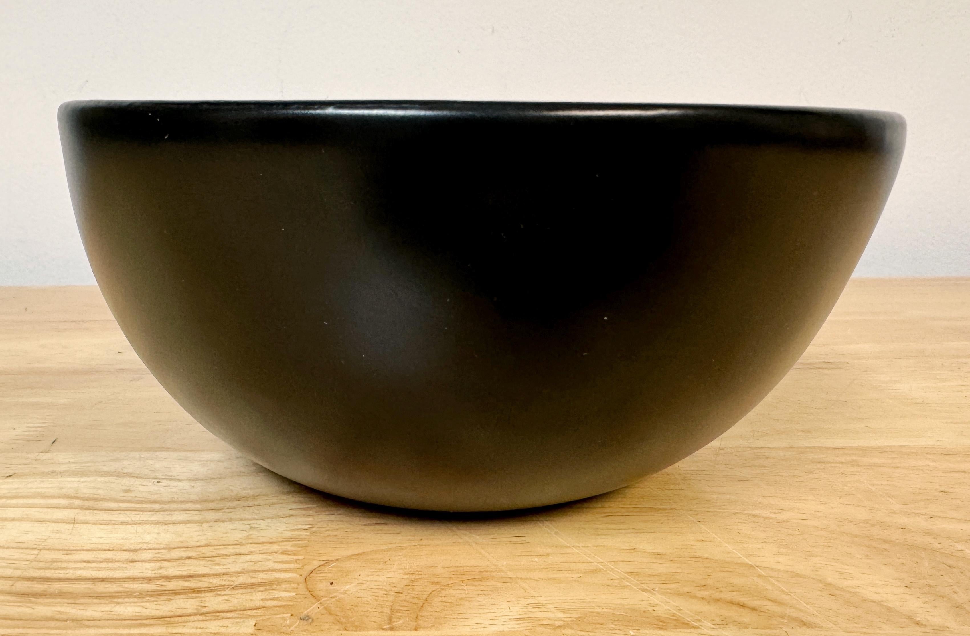 Ceramic Elsa Peretti for Tiffany & Co  Glazed & Unglazed Black Bowl, C. 1990s