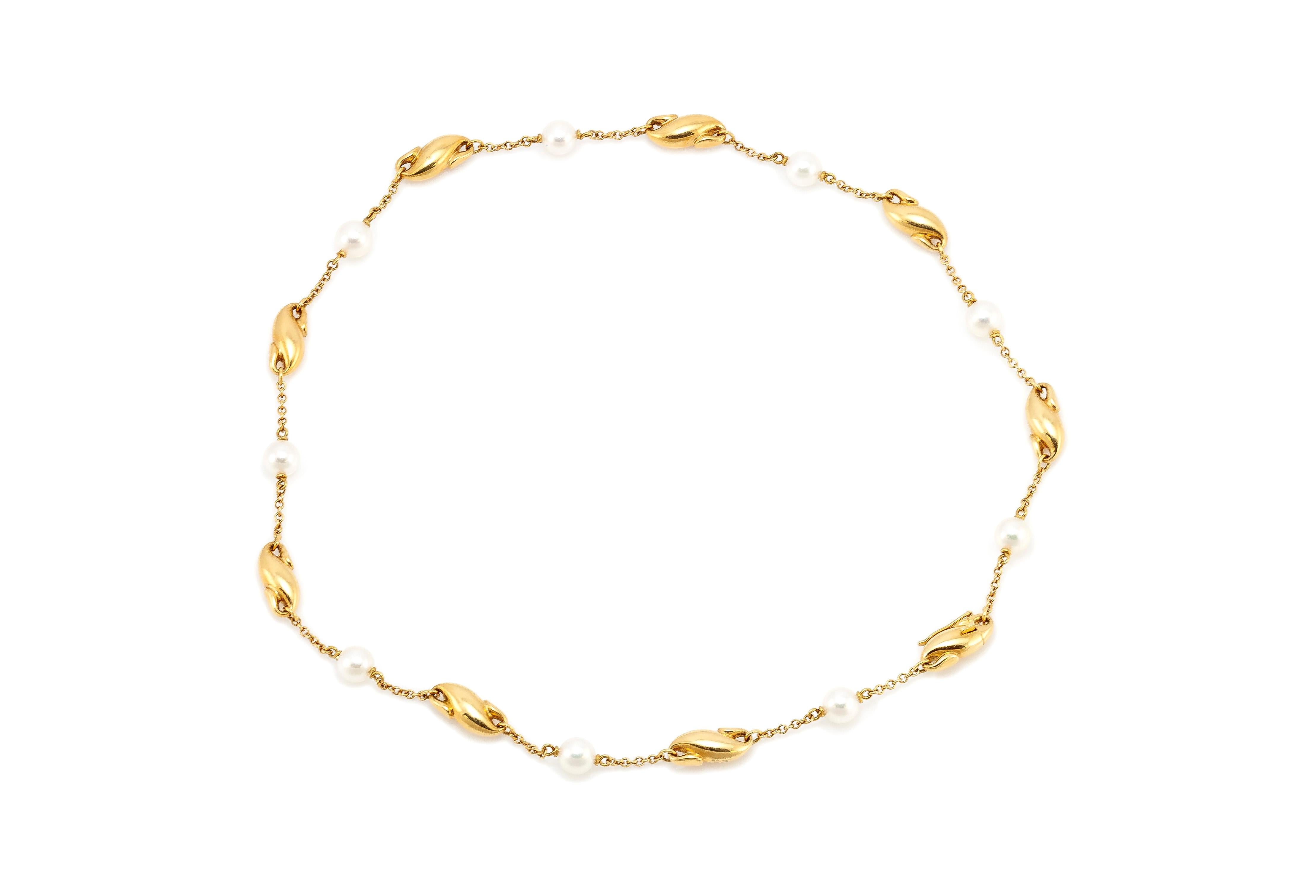 Elsa Peretti for Tiffany & Co. Halskette aus Gold und Perlmutt im Angebot 1