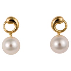 Elsa Peretti for Tiffany & Co. Gold and South Sea Pearl Drop Earrings