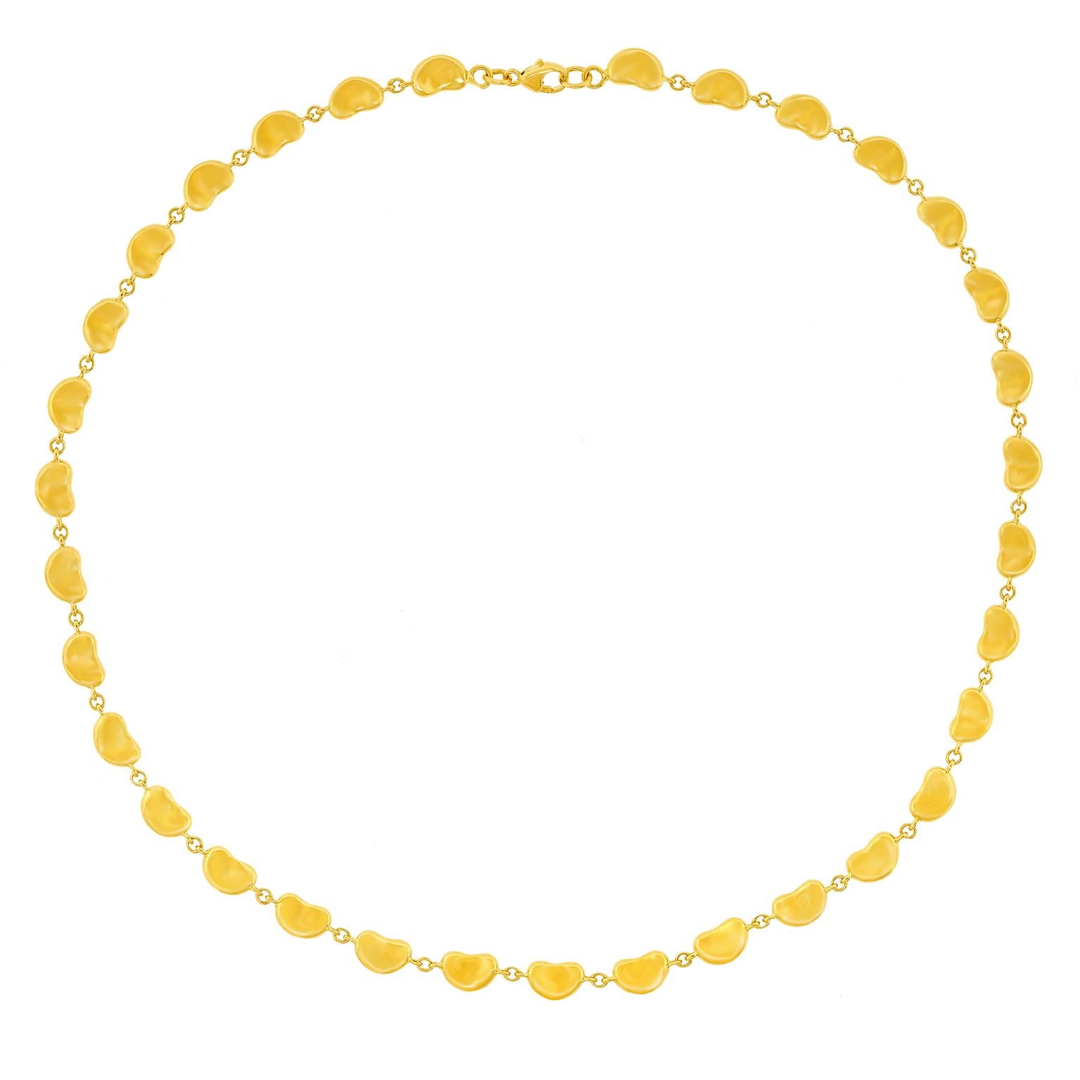 Elsa Peretti pour Tiffany & Co. Collier de haricots en or Excellent état - En vente à Litchfield, CT