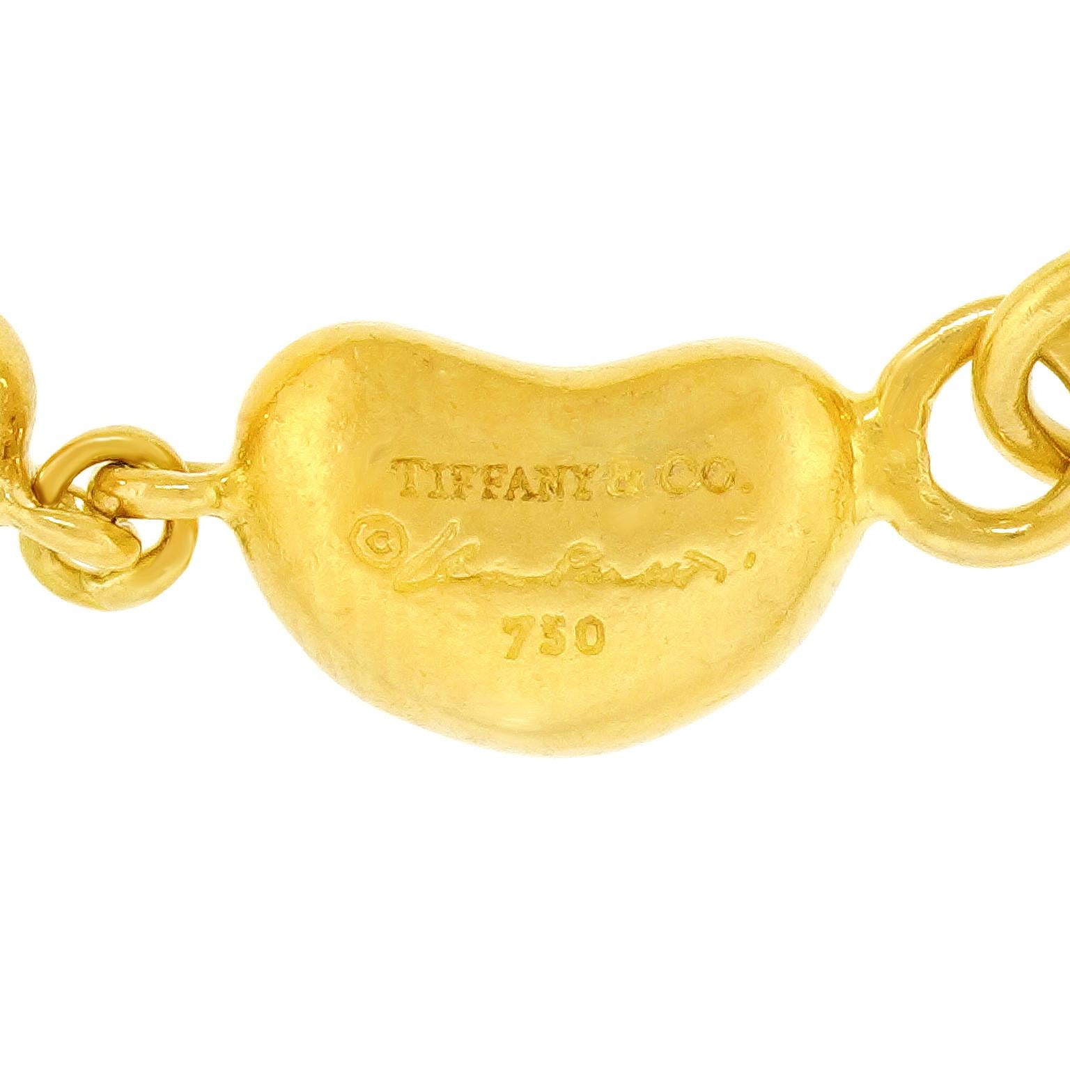 Elsa Peretti pour Tiffany & Co. Collier de haricots en or en vente 1
