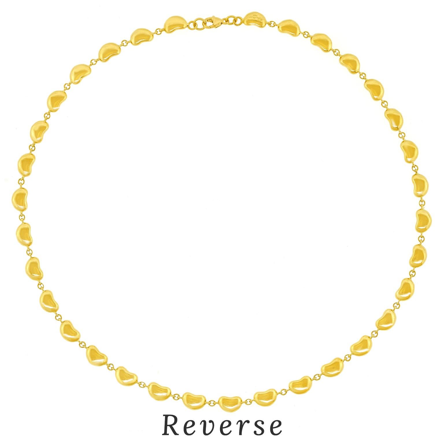 Elsa Peretti pour Tiffany & Co. Collier de haricots en or en vente 3