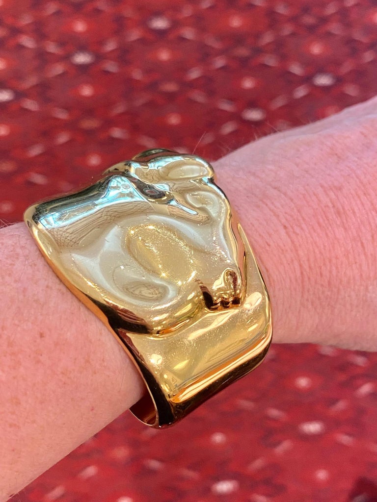 Modern Elsa Peretti for Tiffany & Co. Gold Capricorn Zodiac Cuff For Sale