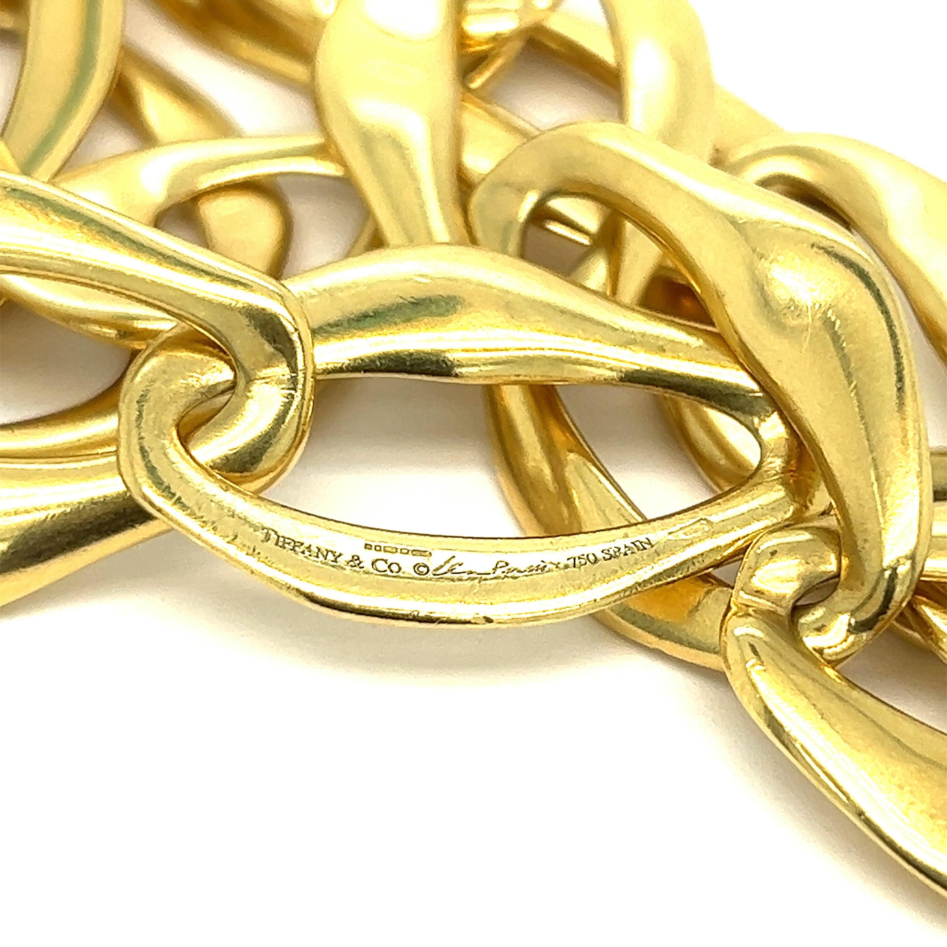 Elsa Peretti for Tiffany & Co. Aegean Gold Link Necklace In Excellent Condition In New York, NY