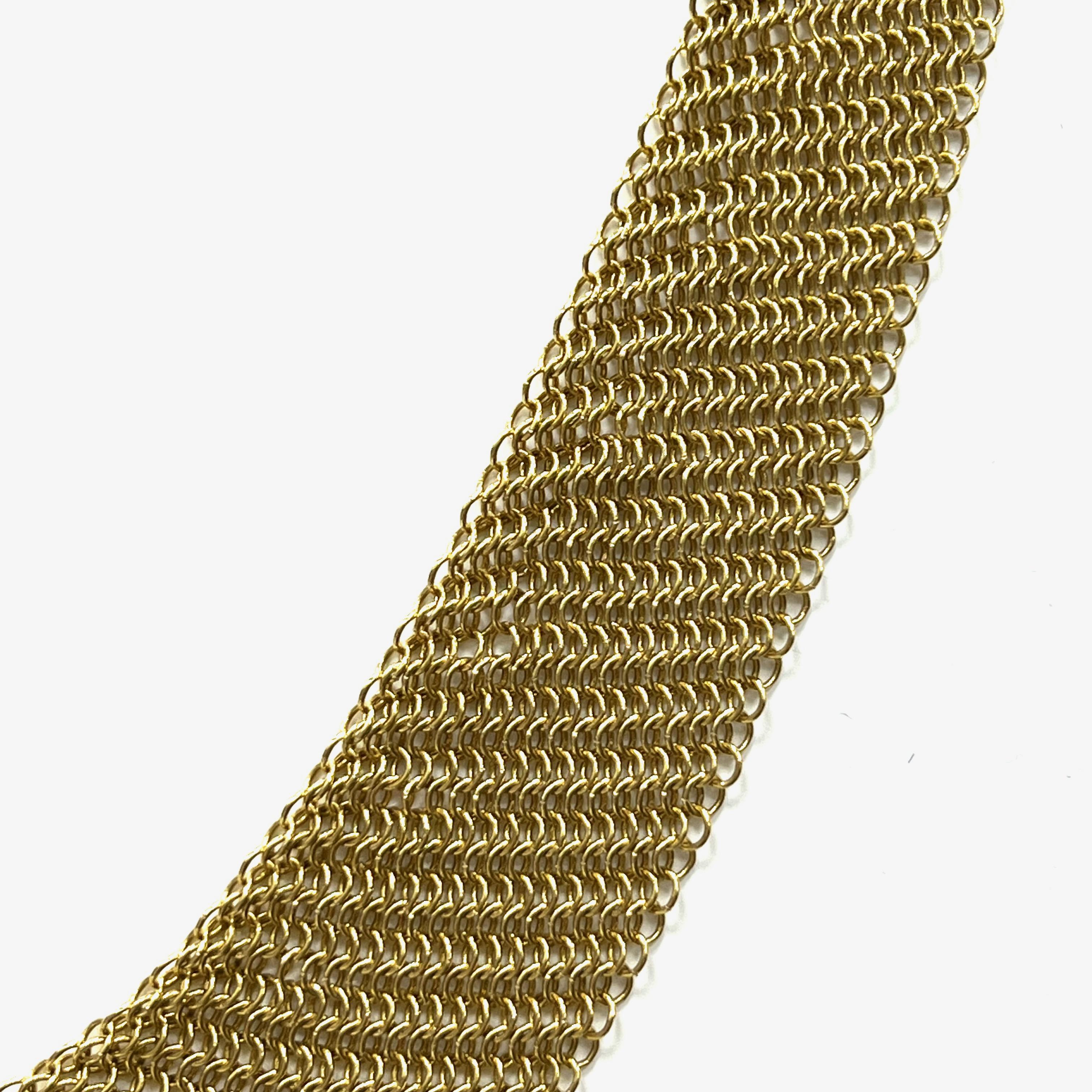 Elsa Peretti for Tiffany & Co. Gold Mesh Long Necklace In Excellent Condition For Sale In New York, NY