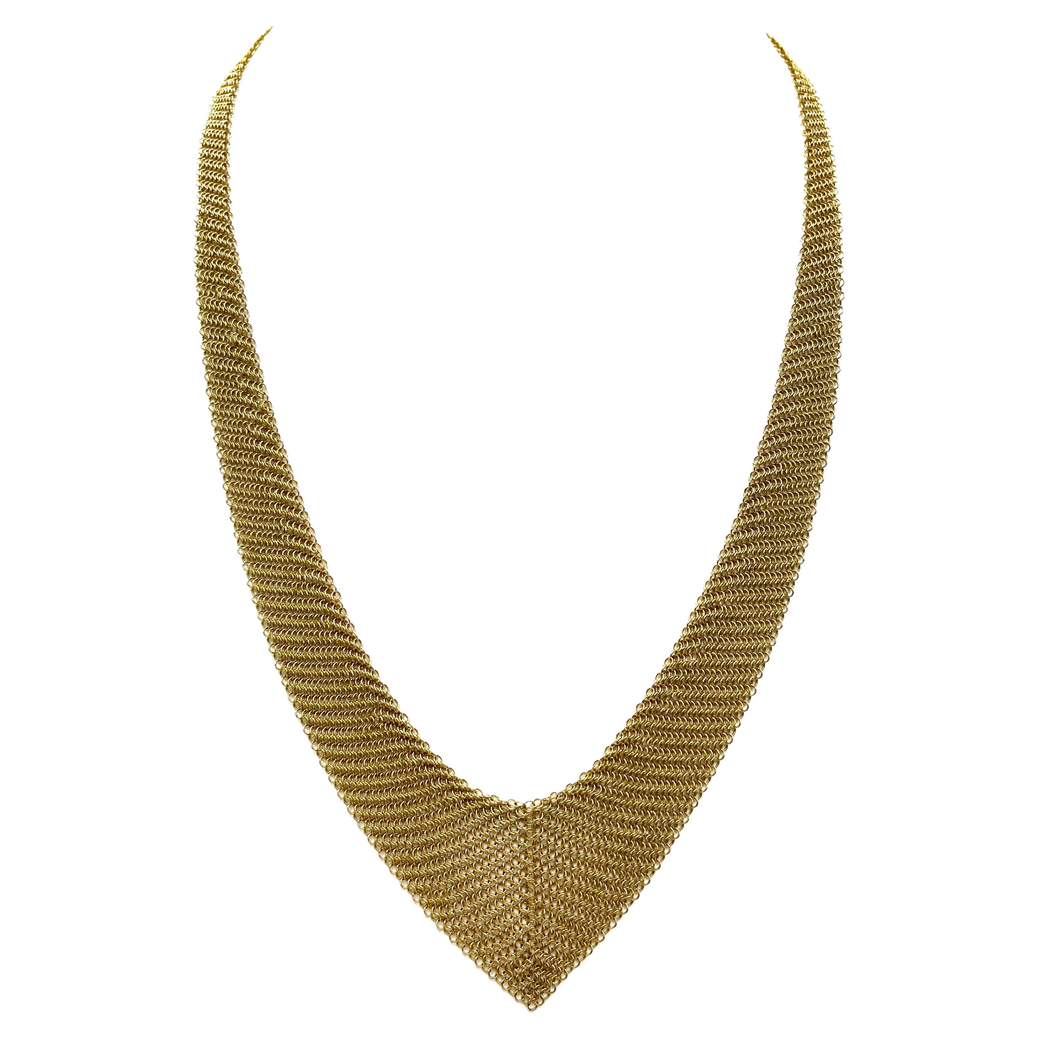 Elsa Peretti for Tiffany & Co. Gold Mesh Long Necklace For Sale