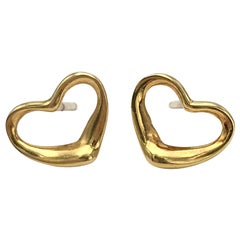 Elsa Peretti for Tiffany & Co. Gold Open Heart Earrings