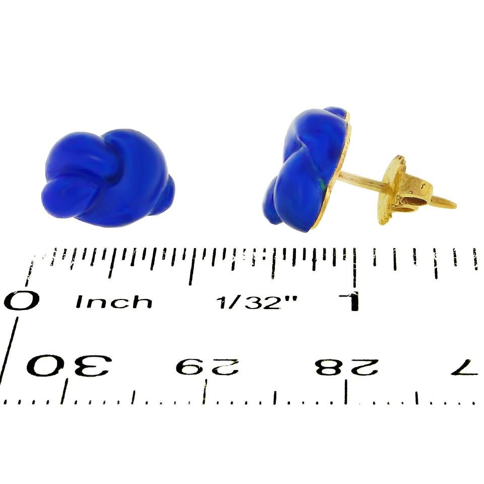 Elsa Peretti for Tiffany & Co. Lapis Knot Earrings 2