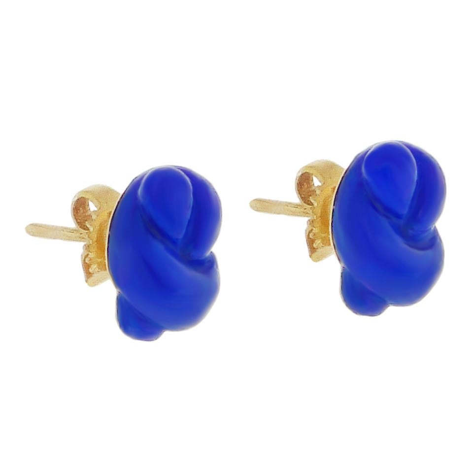 Elsa Peretti for Tiffany & Co. Lapis Knot Earrings 3