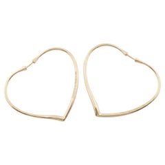 Elsa Peretti for Tiffany & Co. Large Open Heart Hoop Earrings 18K Gold