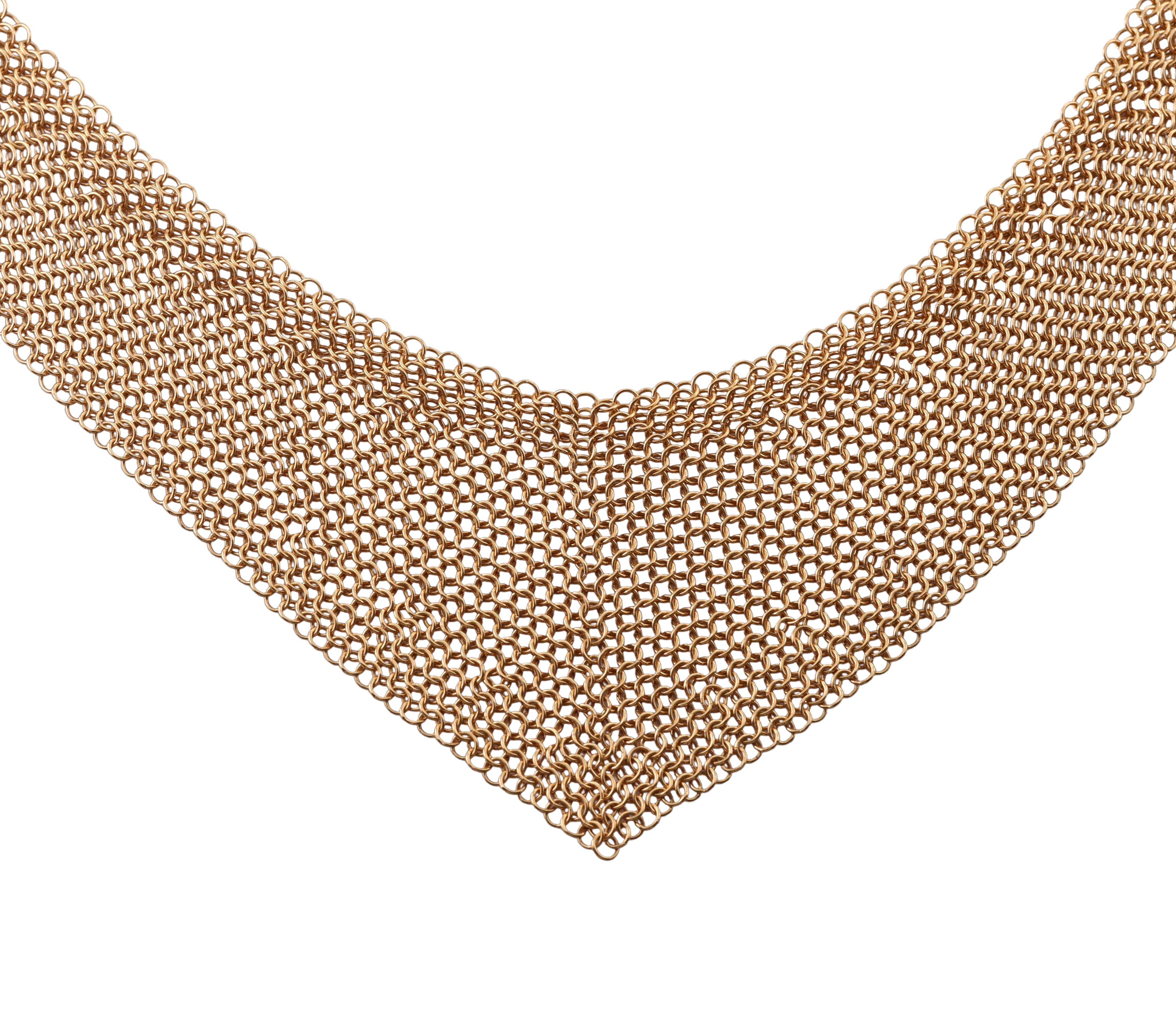 Women's Elsa Peretti for Tiffany & Co Mesh Scarf Gold Necklace For Sale