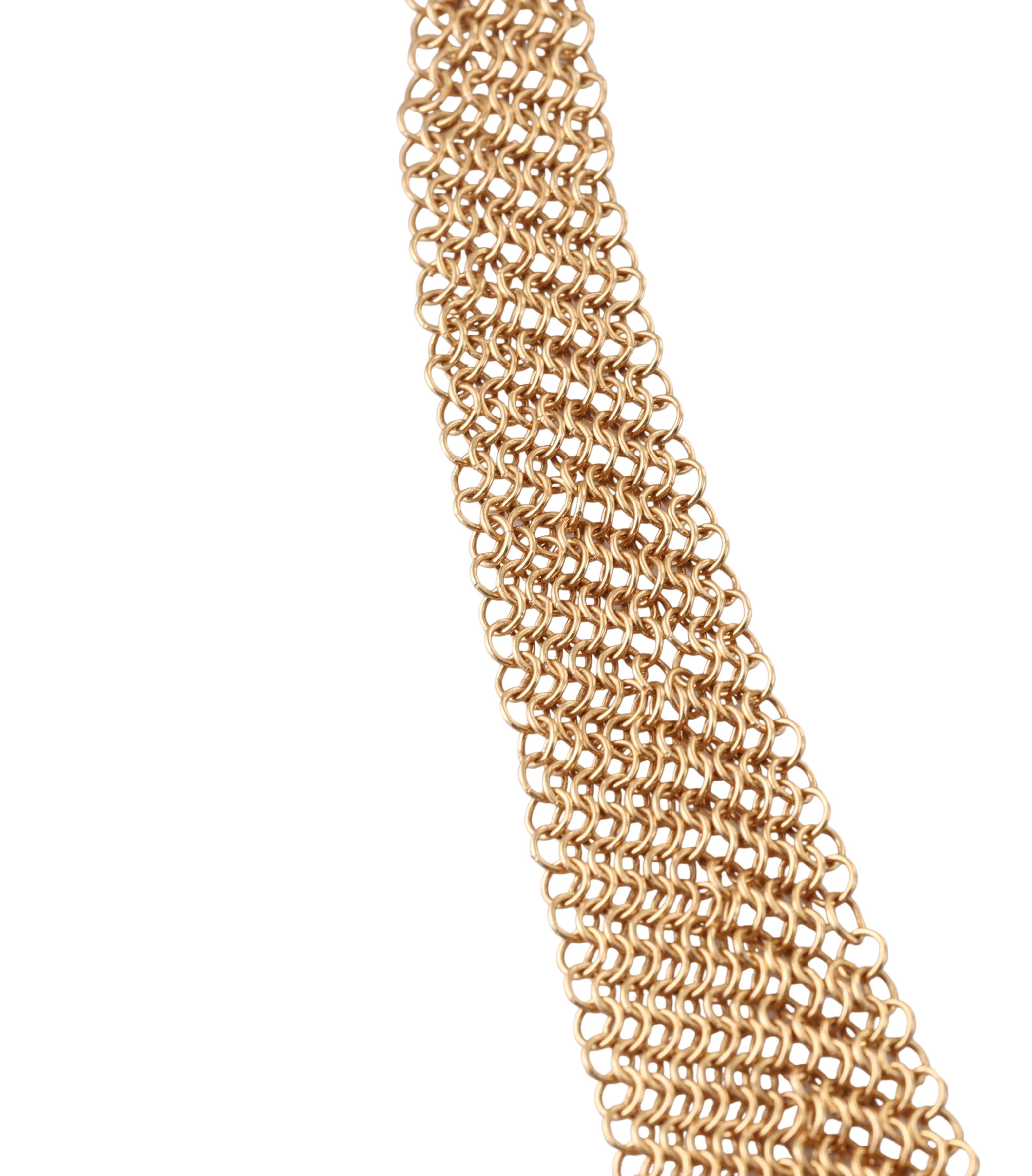 Elsa Peretti for Tiffany & Co Mesh Scarf Gold Necklace For Sale 2