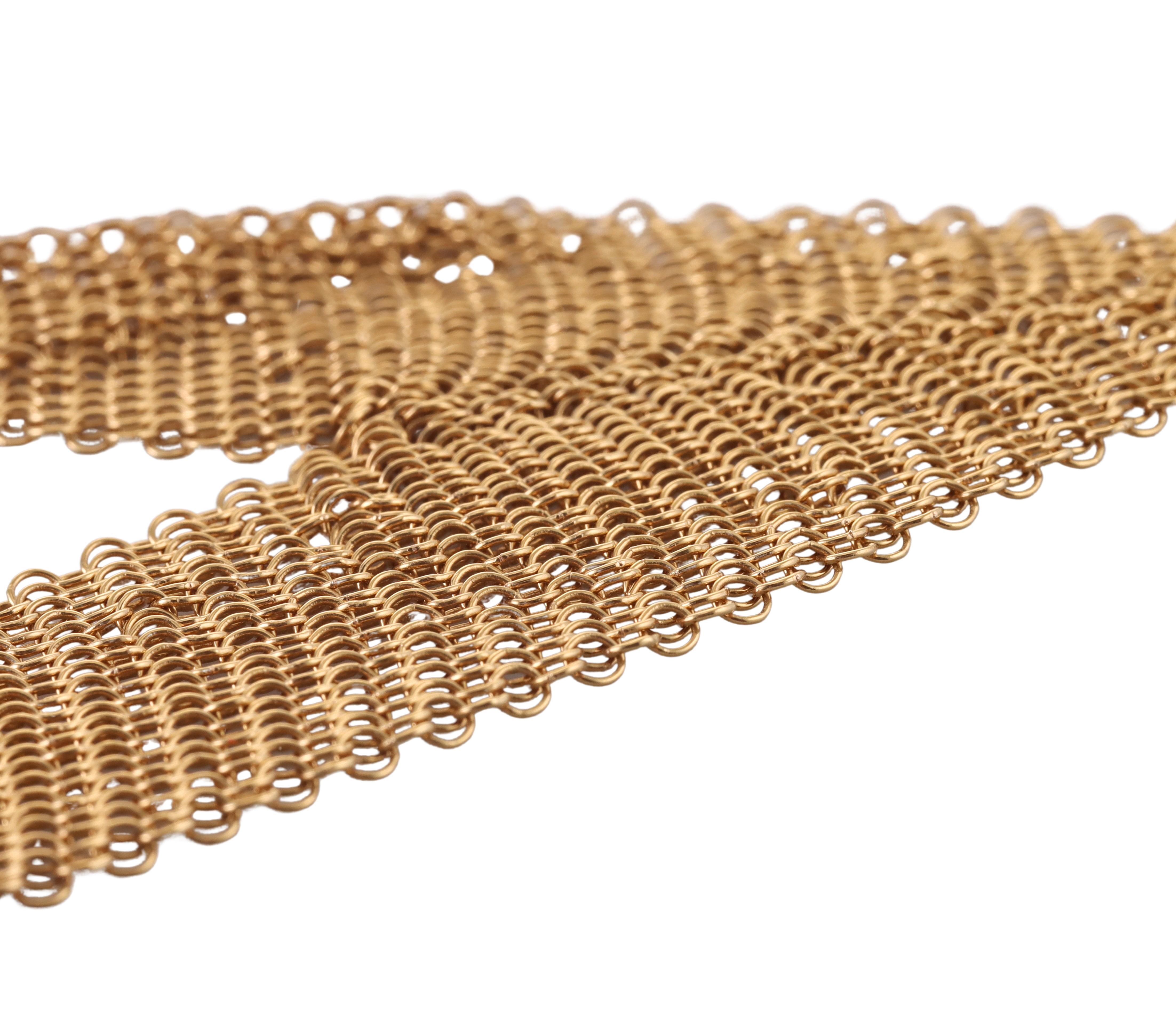 Elsa Peretti für Tiffany & Co Mesh Schal Gold-Halskette im Angebot 4