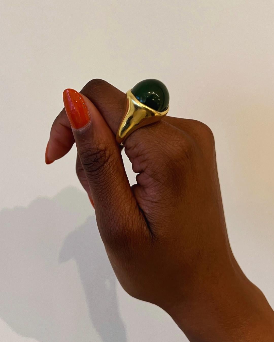 Elsa Peretti for Tiffany & Co. Nephrite and 18K Gold Ring 1