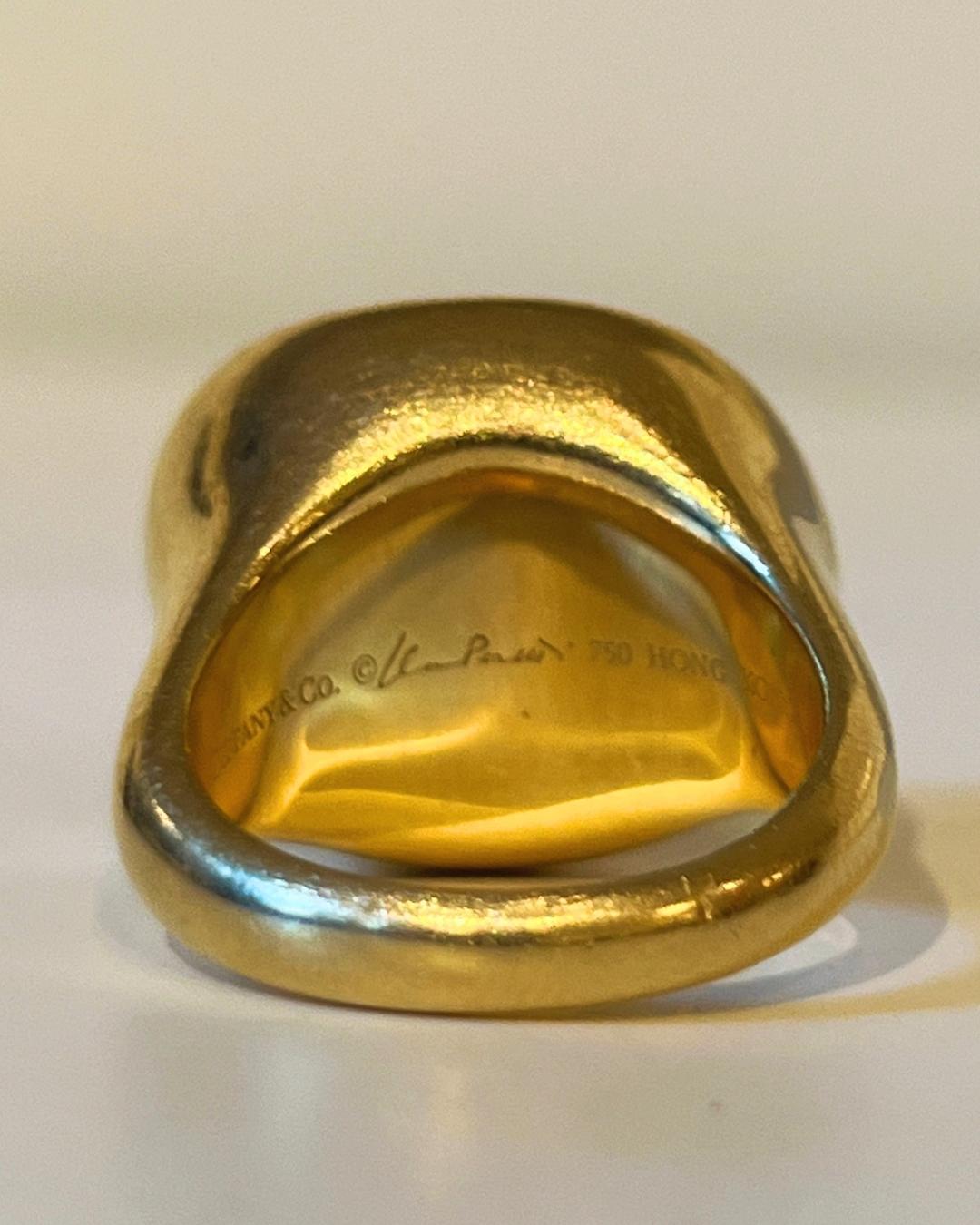 Elsa Peretti for Tiffany & Co. Nephrite and 18K Gold Ring 2