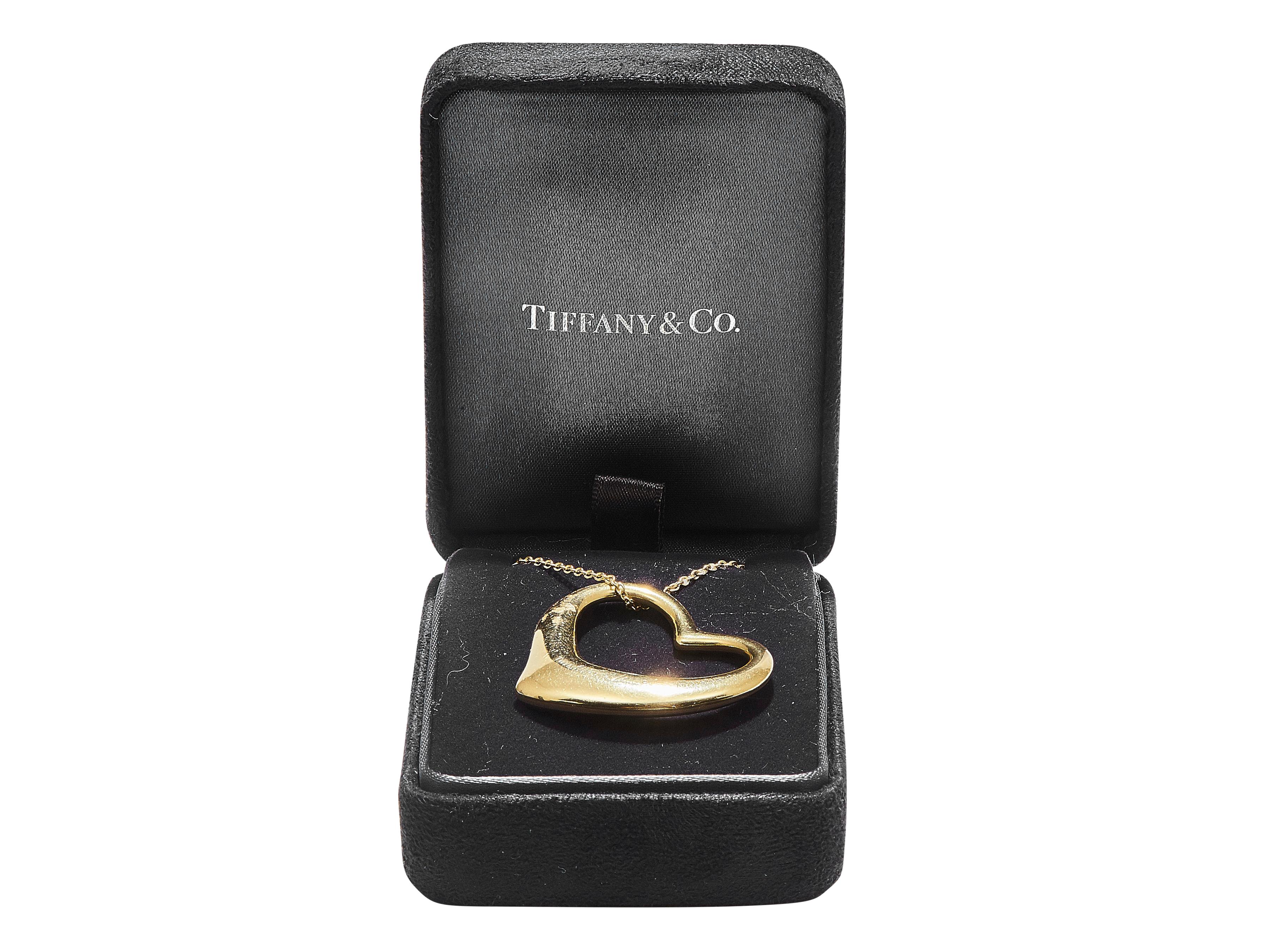 Elsa Peretti pour Tiffany & Co. Collier en or jaune 18K à cœur ouvert en vente 4