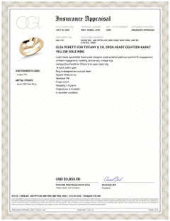 Elsa Peretti für Tiffany & Co. achtzehn Karat Gelbgold-Ring mit offenem Herz Größe 6