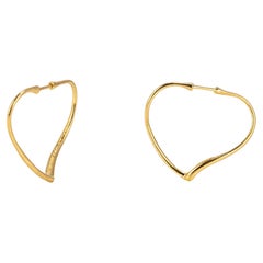 Retro Elsa Peretti for Tiffany & Co. Open Heart Hoop Earrings