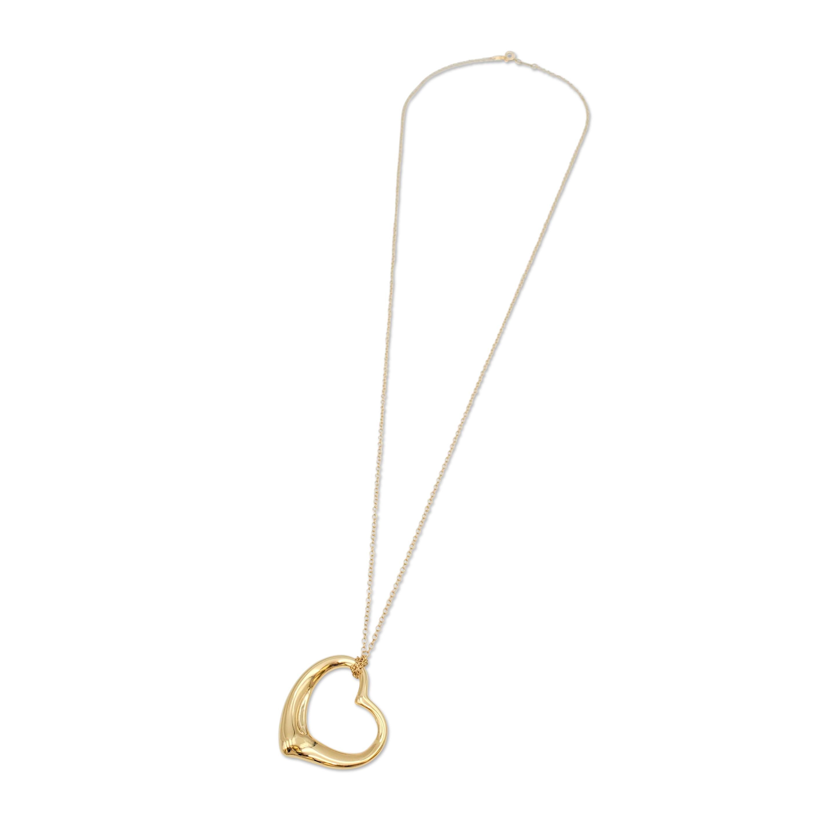 Elsa Peretti for Tiffany & Co. 'Open Heart' Yellow Gold Pendant Necklace 1