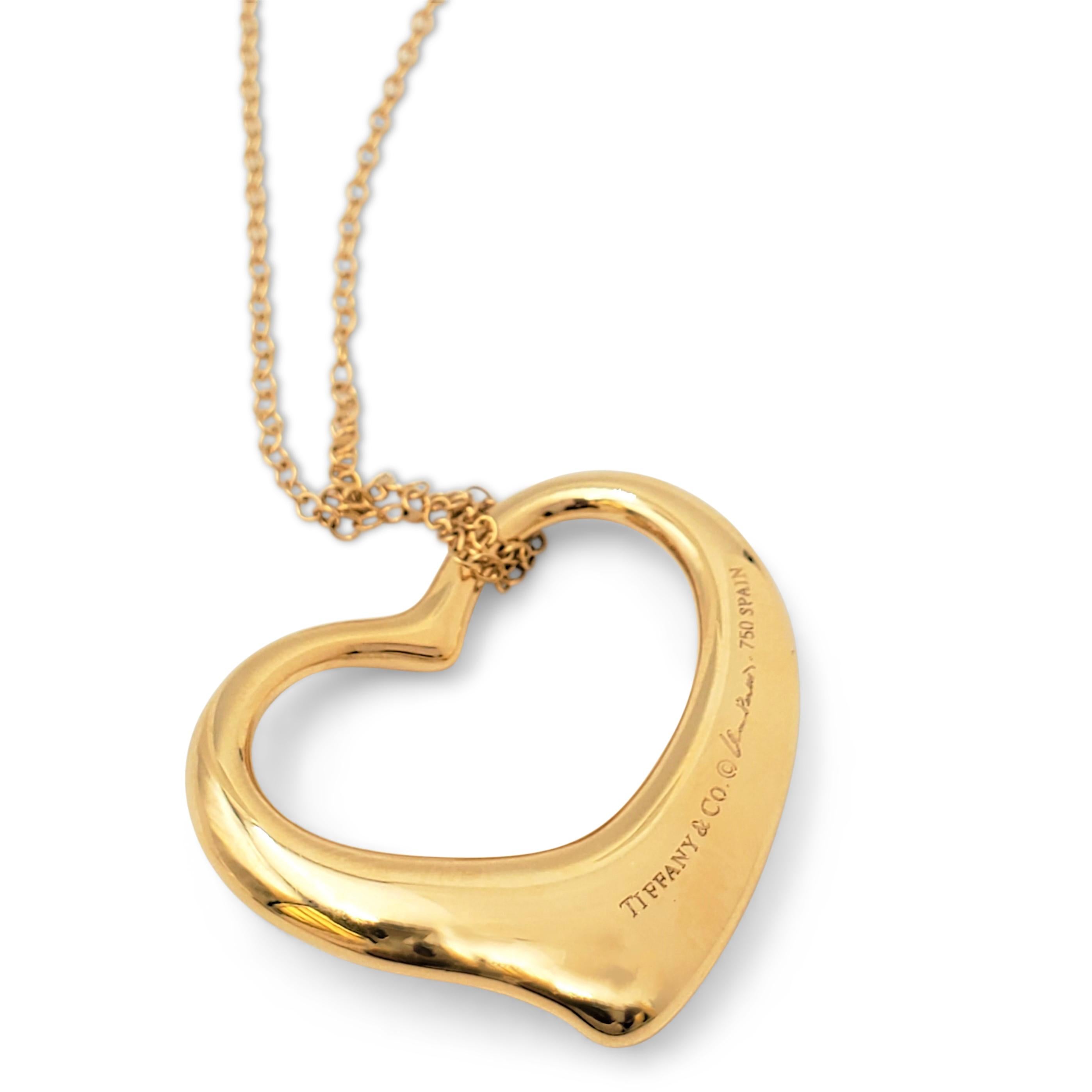 Elsa Peretti for Tiffany & Co. 'Open Heart' Yellow Gold Pendant Necklace 2