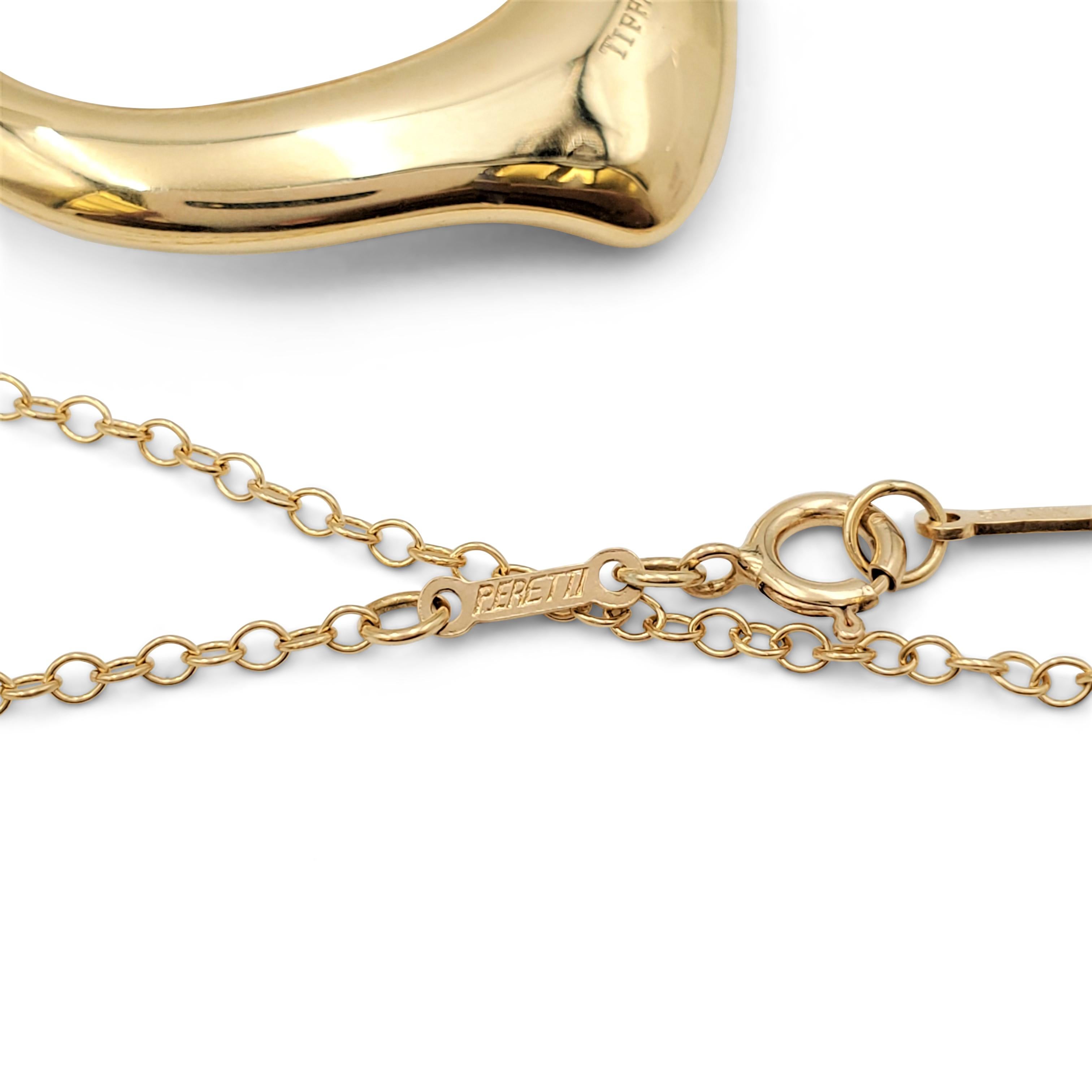 Elsa Peretti for Tiffany & Co. 'Open Heart' Yellow Gold Pendant Necklace 4