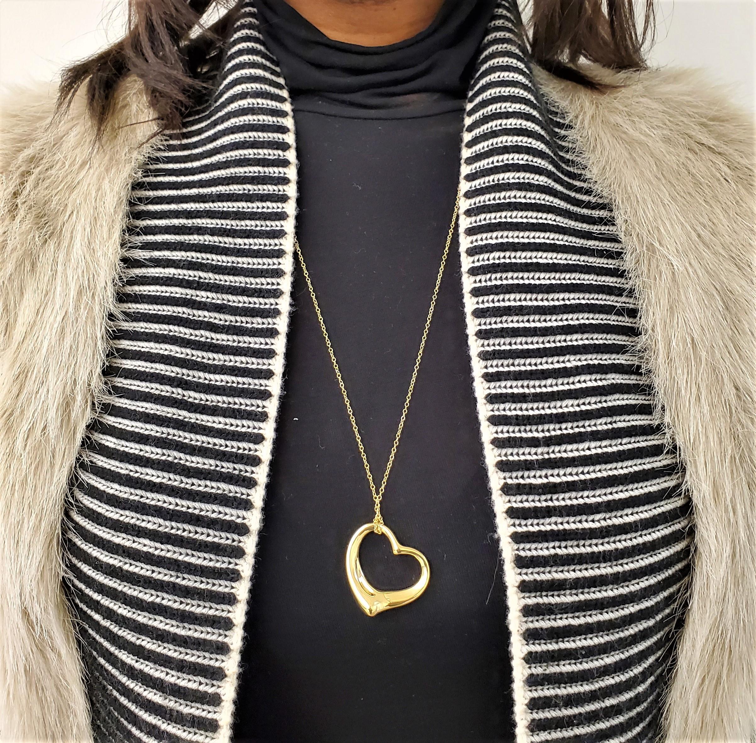 Elsa Peretti for Tiffany & Co. 'Open Heart' Yellow Gold Pendant Necklace 5