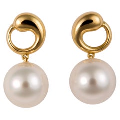 Elsa Peretti für Tiffany & Co. Perlen- und Goldohrringe