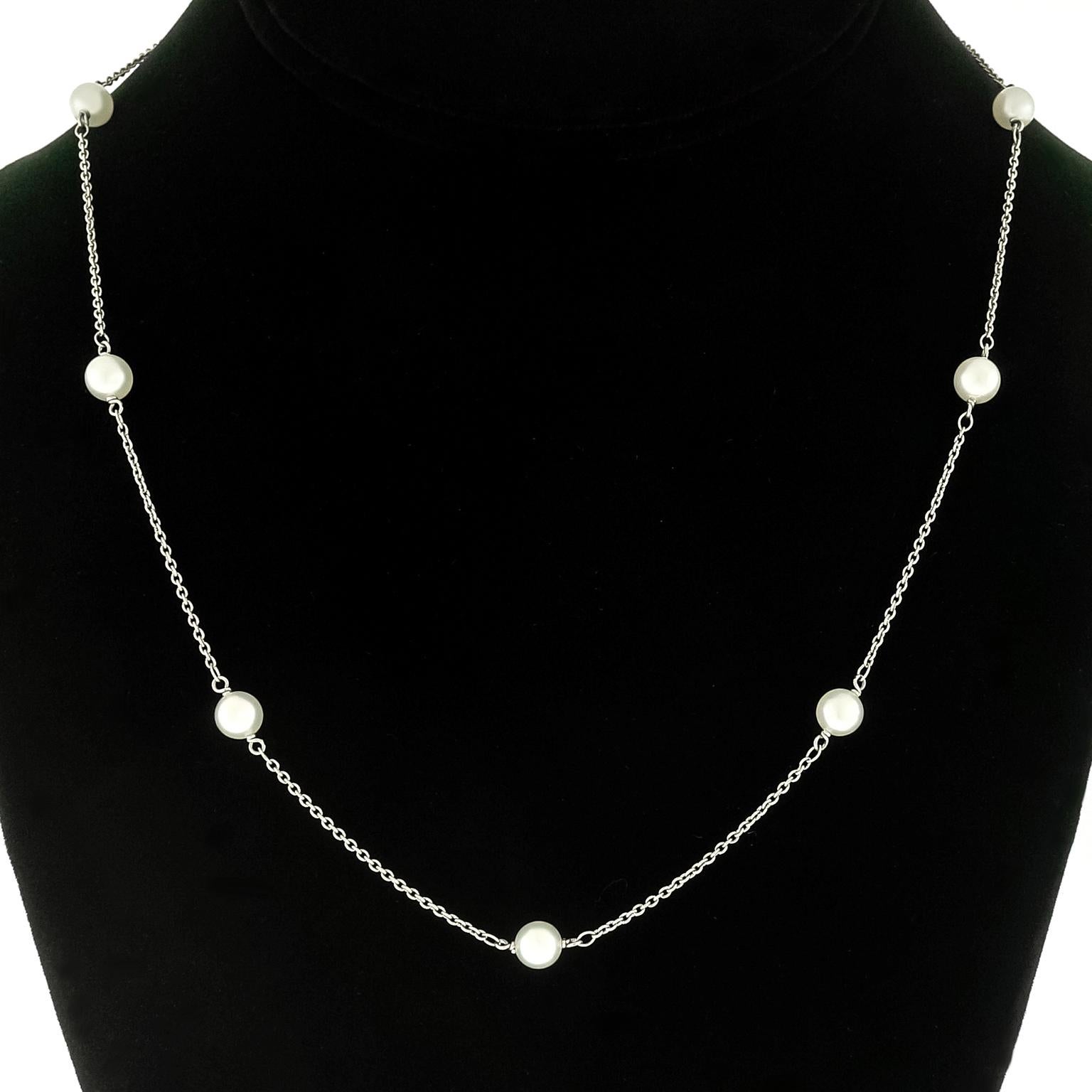 Women's Elsa Peretti for Tiffany & Co. “Pearls by the Yard”  Platinum Necklace
